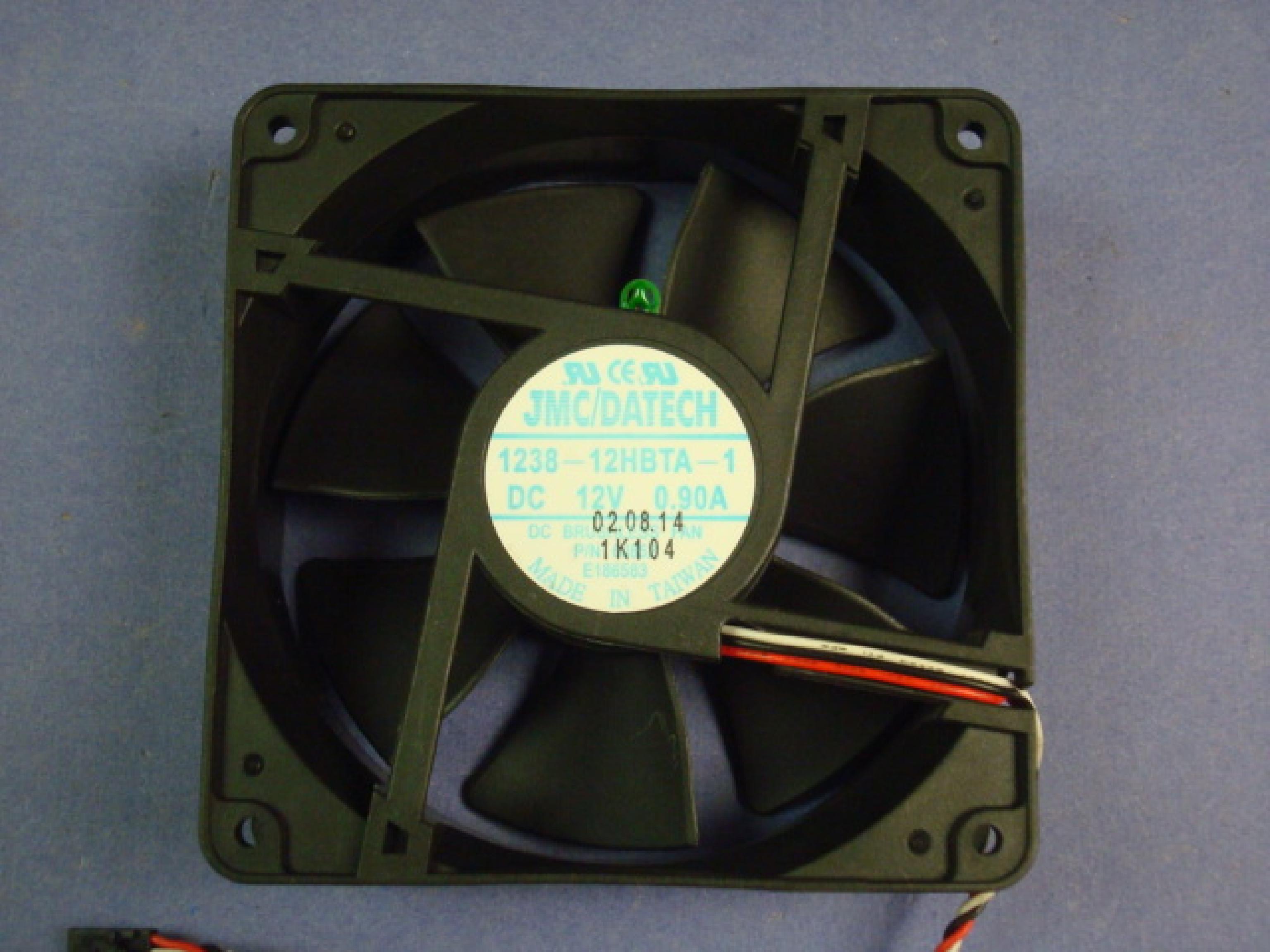 JMC DATECH 1238-12HBTA-1 DELL PN 6J852 FAN 12V DC 1.5A 120MM BY 37MM, 4 3/4 BY 1 1/2 INCHES, 9 INCH 3 WIRE CABLE WITH CONNECTOR