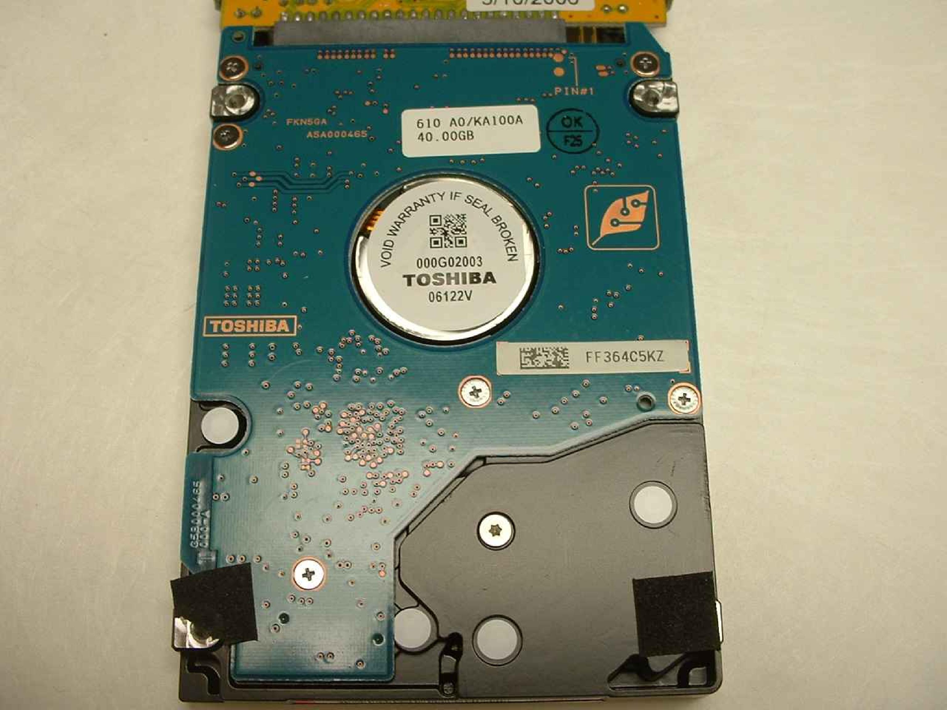 TOSHIBA MK4025GAS 40GB 2.5 INCH DRIVE C ZK01 S 610 A0/KA100A