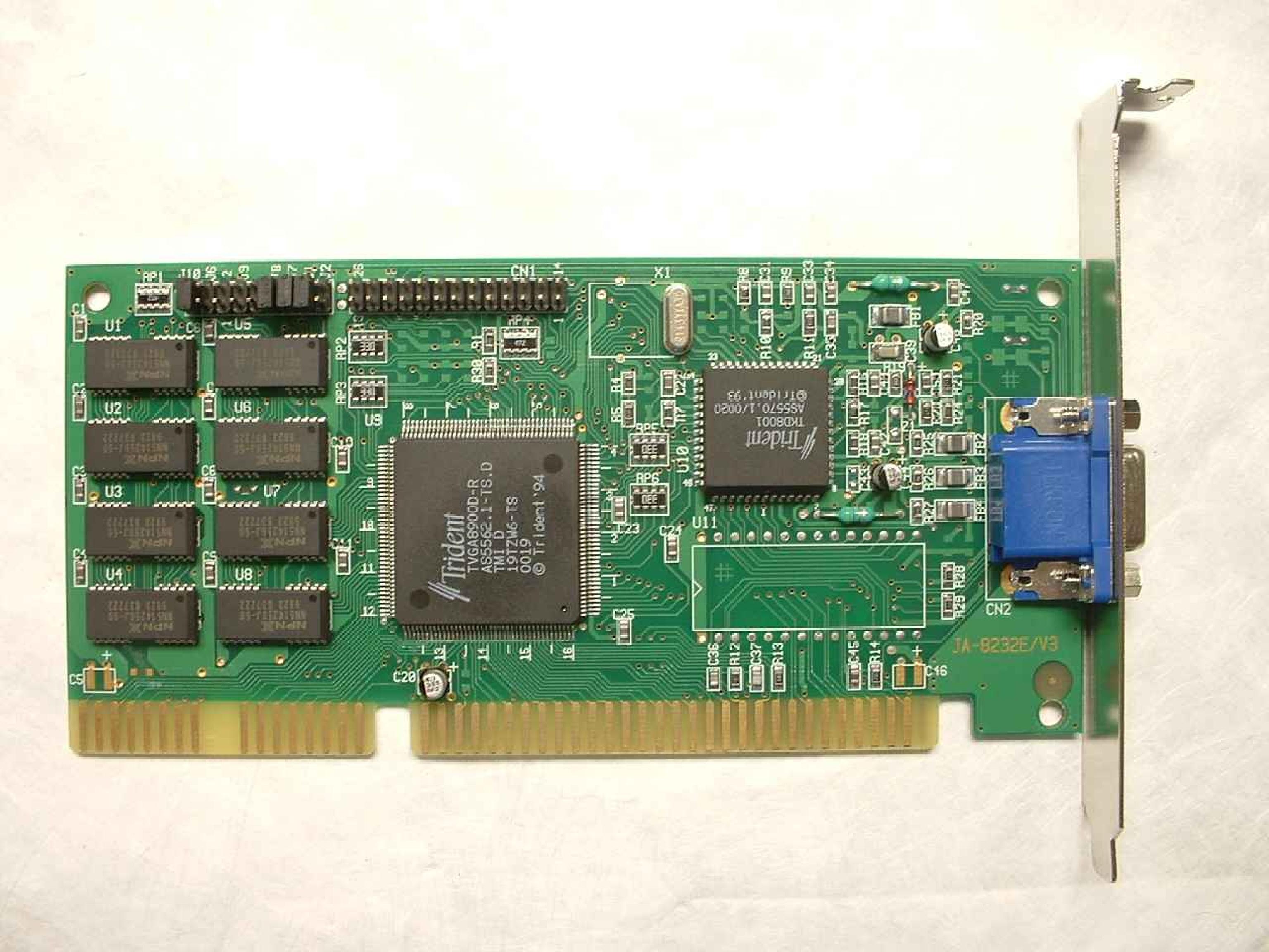 TRIDENT MICROSYSTEMS AS5562.1-TS.D 16 BIT ISA VIDEO CARD 1MB RAM