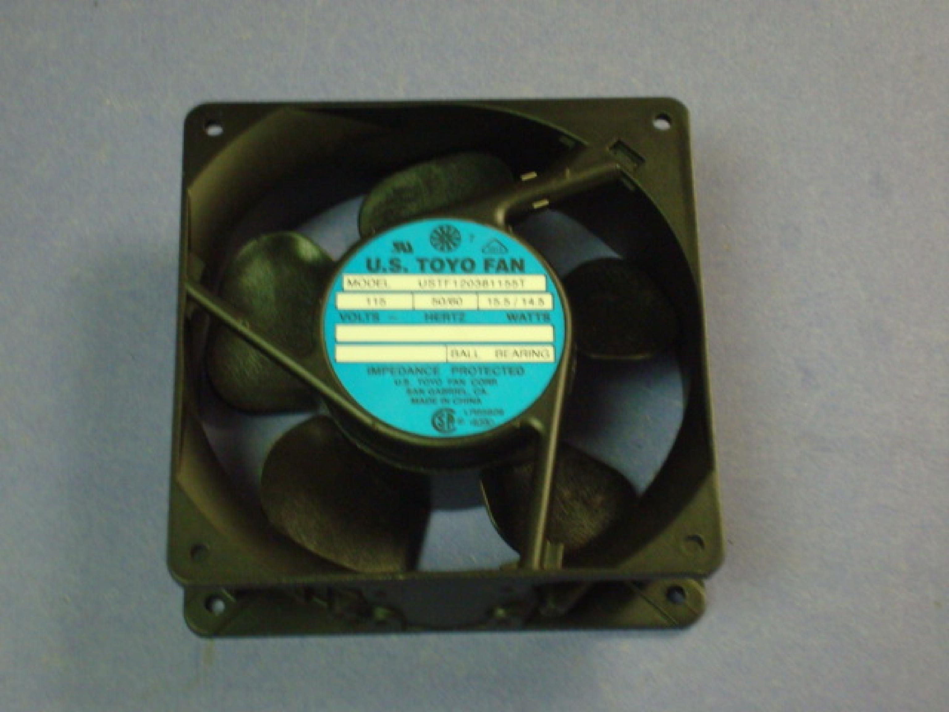 U.S. TOYO FAN USTF120381155T FAN 115V AC 50/60 HZ 15.5/14.5 WATTS, 120MM BY 38MM, 4 11/16 BY 1 1/2 INCHES, 2 LEADS WITHOUT WIRES