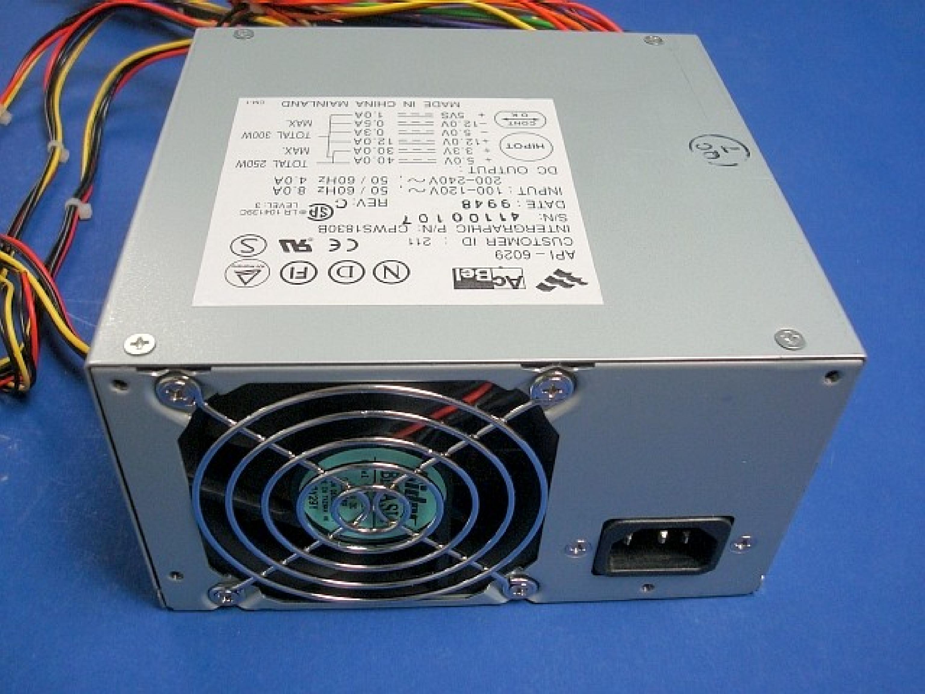 ACBEL API-6029 COMPATIBLE 300W POWER SUPPLY WITH 20 & 22PIN ATX CONNECTORS