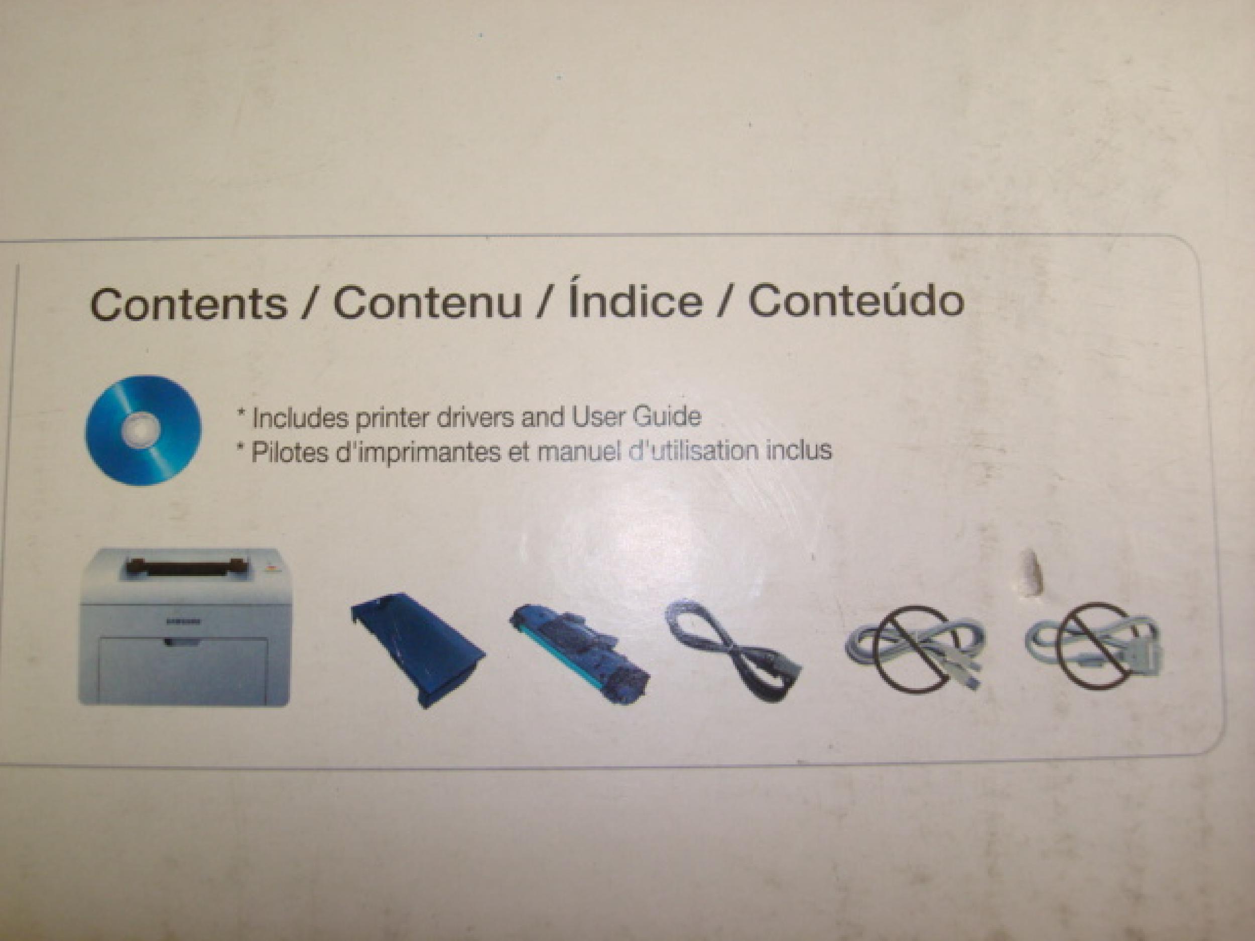 SAMSUNG ML-2510 25PPM LASER PRINTER 8MB RAM USB AND PARALLEL PORTS 250 SHEET TRAY