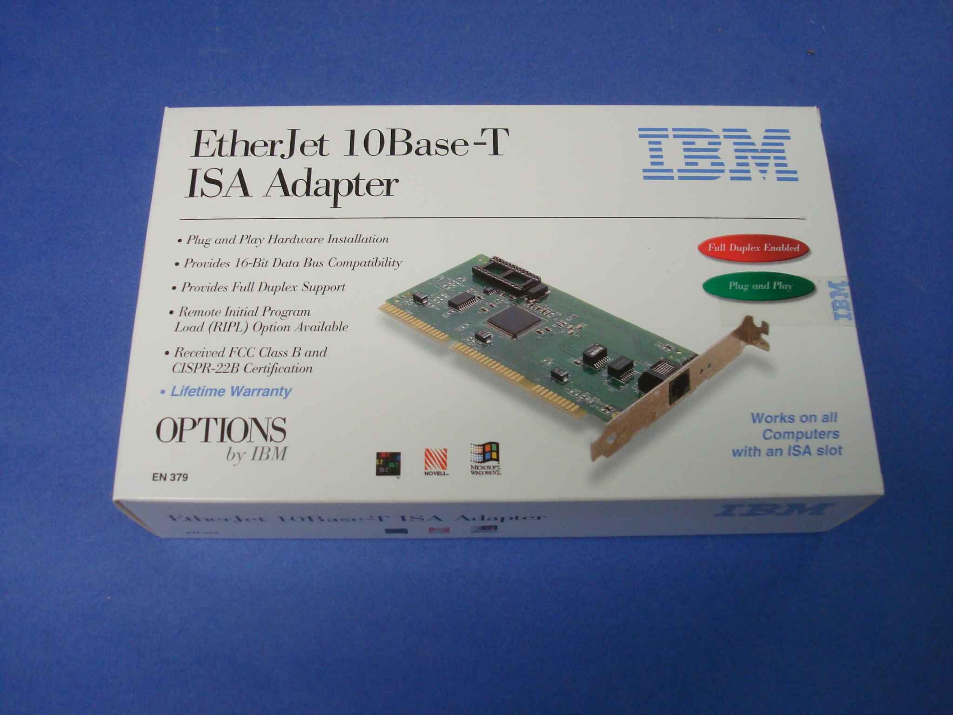 IBM 85H6558 RETAIL BOX, ETHERJET 10BASE T ISA ADAPTER RJ45 TBT ETHERNET