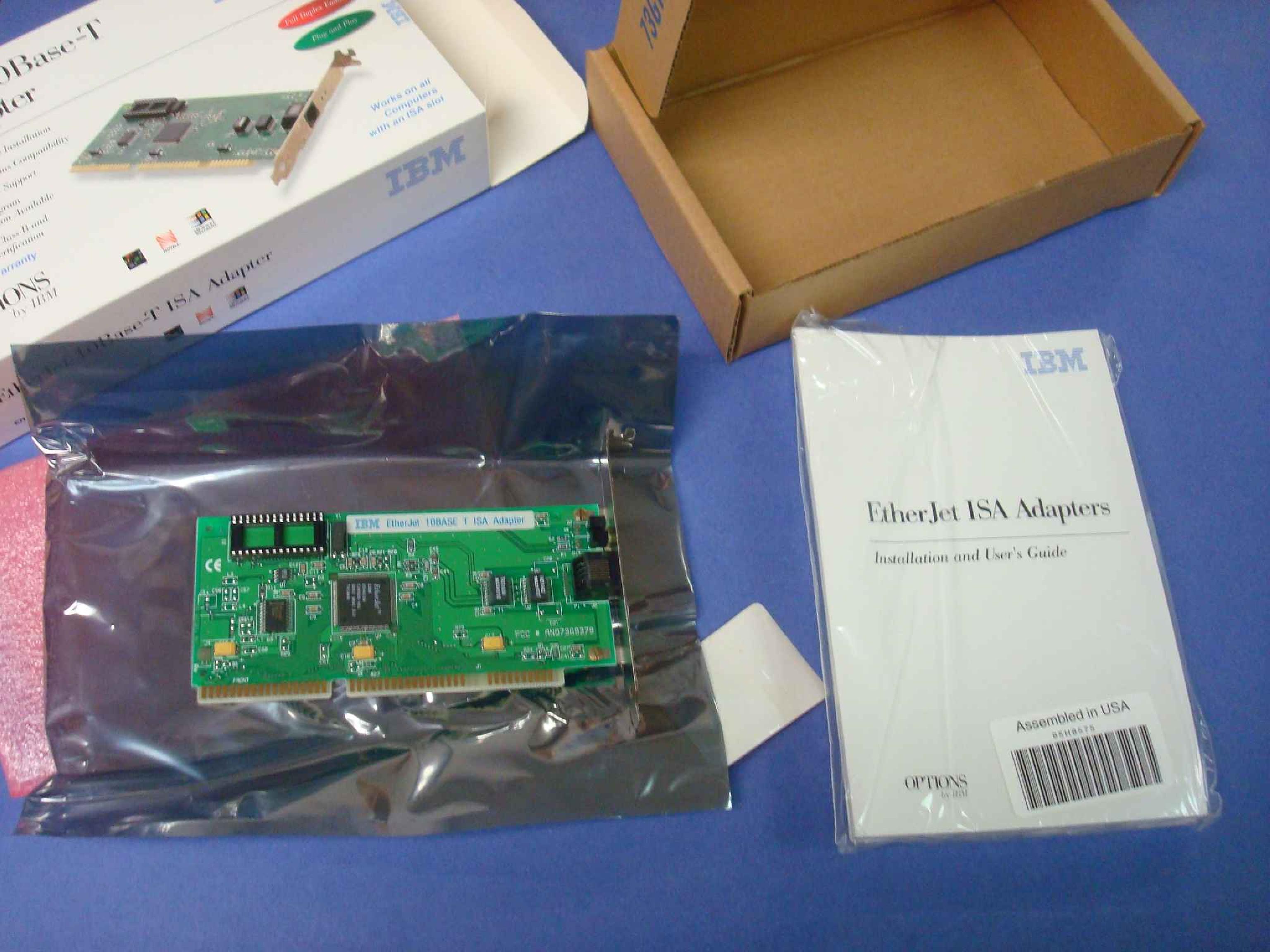 IBM 85H6558 RETAIL BOX, ETHERJET 10BASE T ISA ADAPTER RJ45 TBT ETHERNET