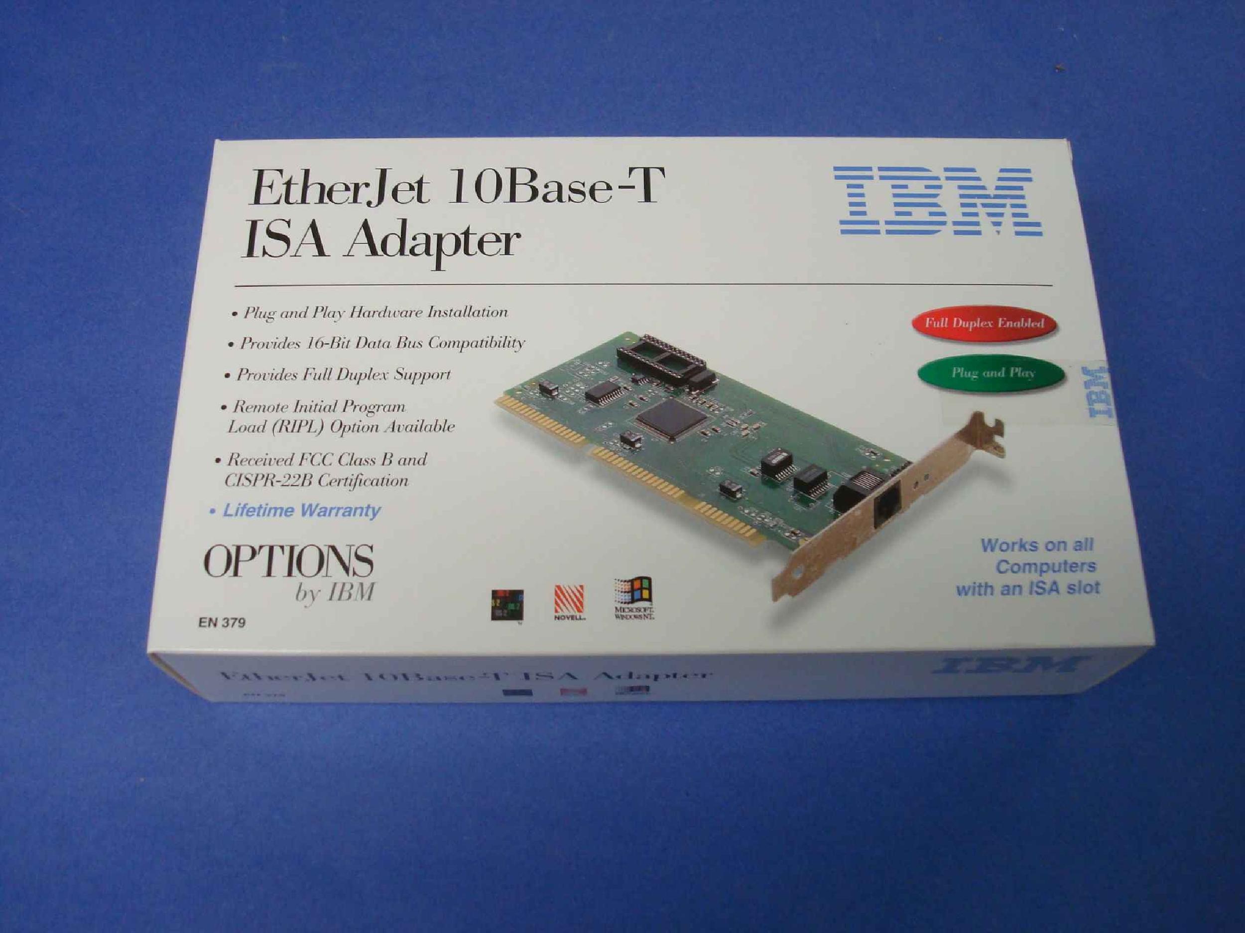 IBM 73G9379 RETAIL BOX, ETHERJET 10BASE T ISA ADAPTER RJ45 TBT ETHERNET