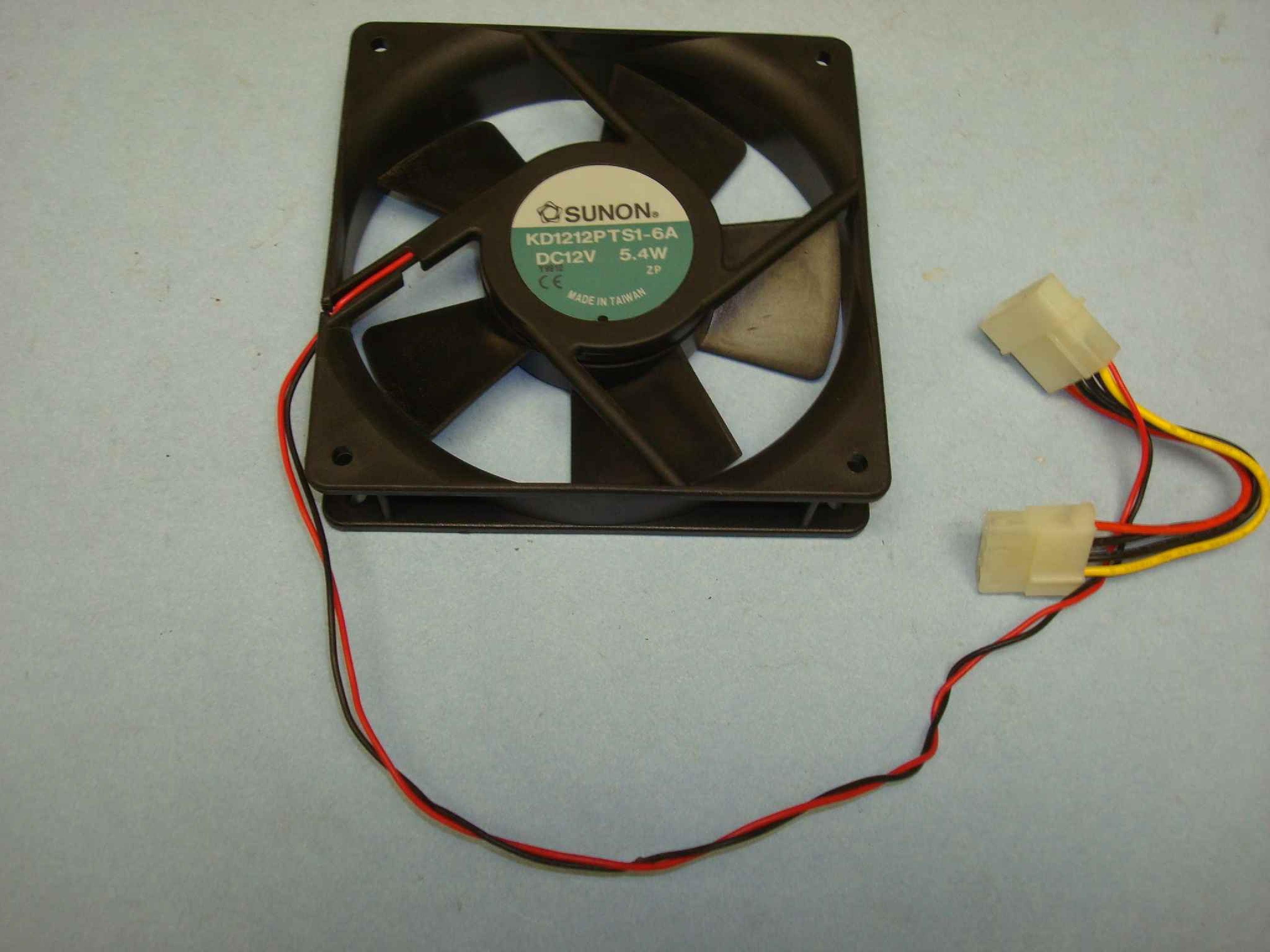 SUNON KD1212PTS1-6A FAN 12V DC 5.4W 120MM BY 25MM 13INCH 2WIRE CABLE WITH MOLEX Y SPLITTER