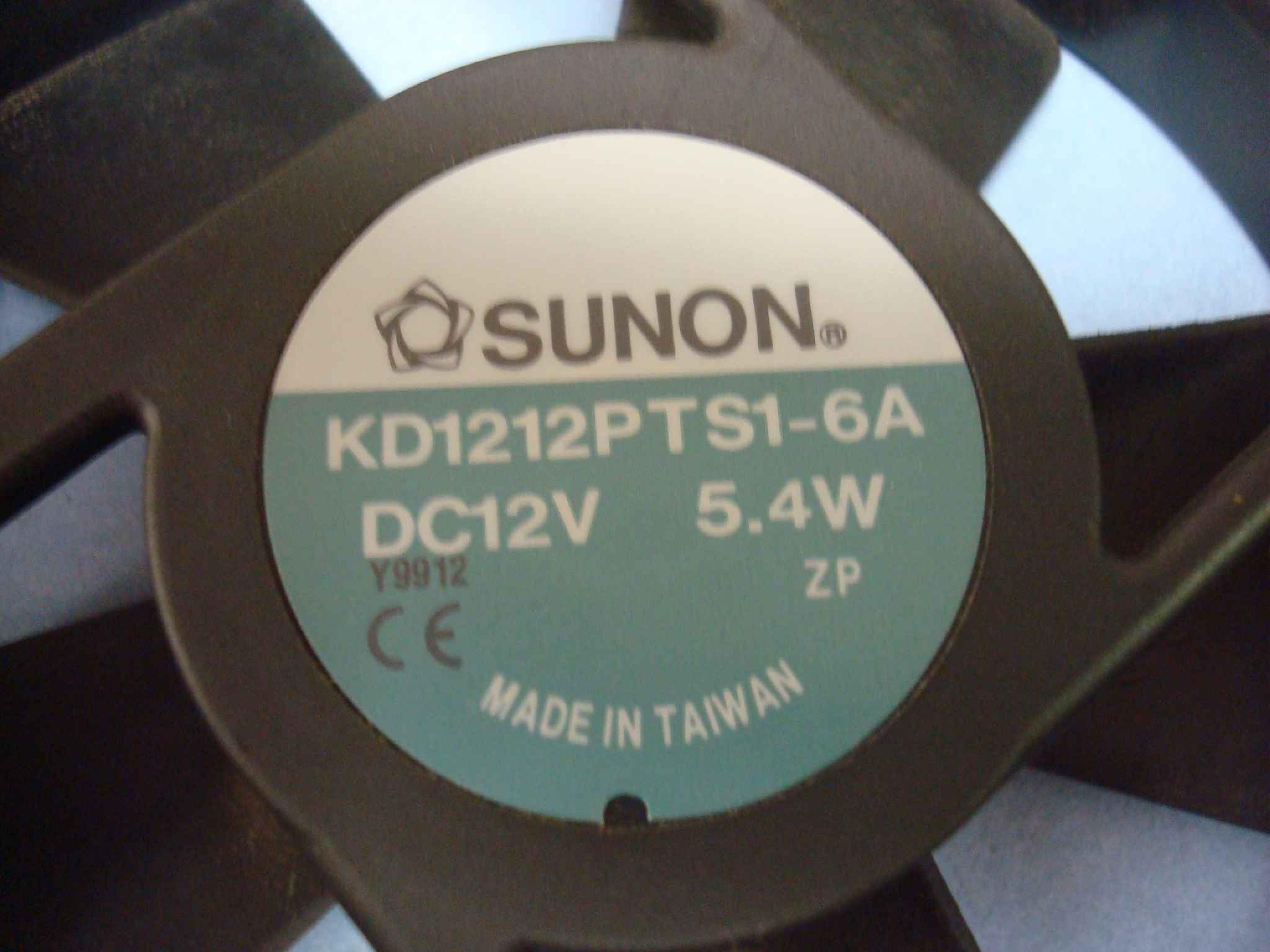 SUNON KD1212PTS1-6A FAN 12V DC 5.4W 120MM BY 25MM 13INCH 2WIRE CABLE WITH MOLEX Y SPLITTER