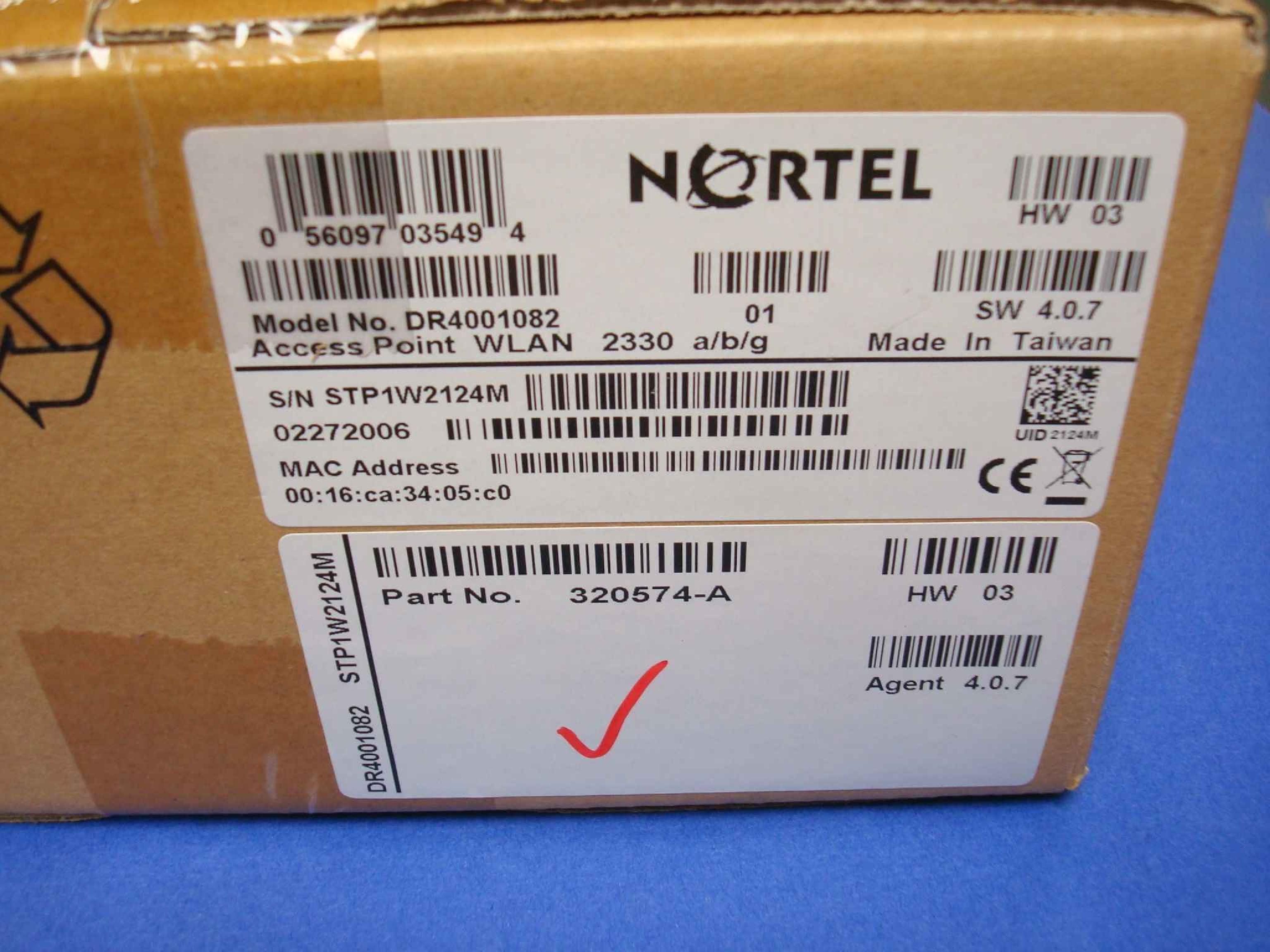 BAY NETWORKS / NORTEL DR4001082 WLAN ACCESS POINT 2330 802.11 A/B/G