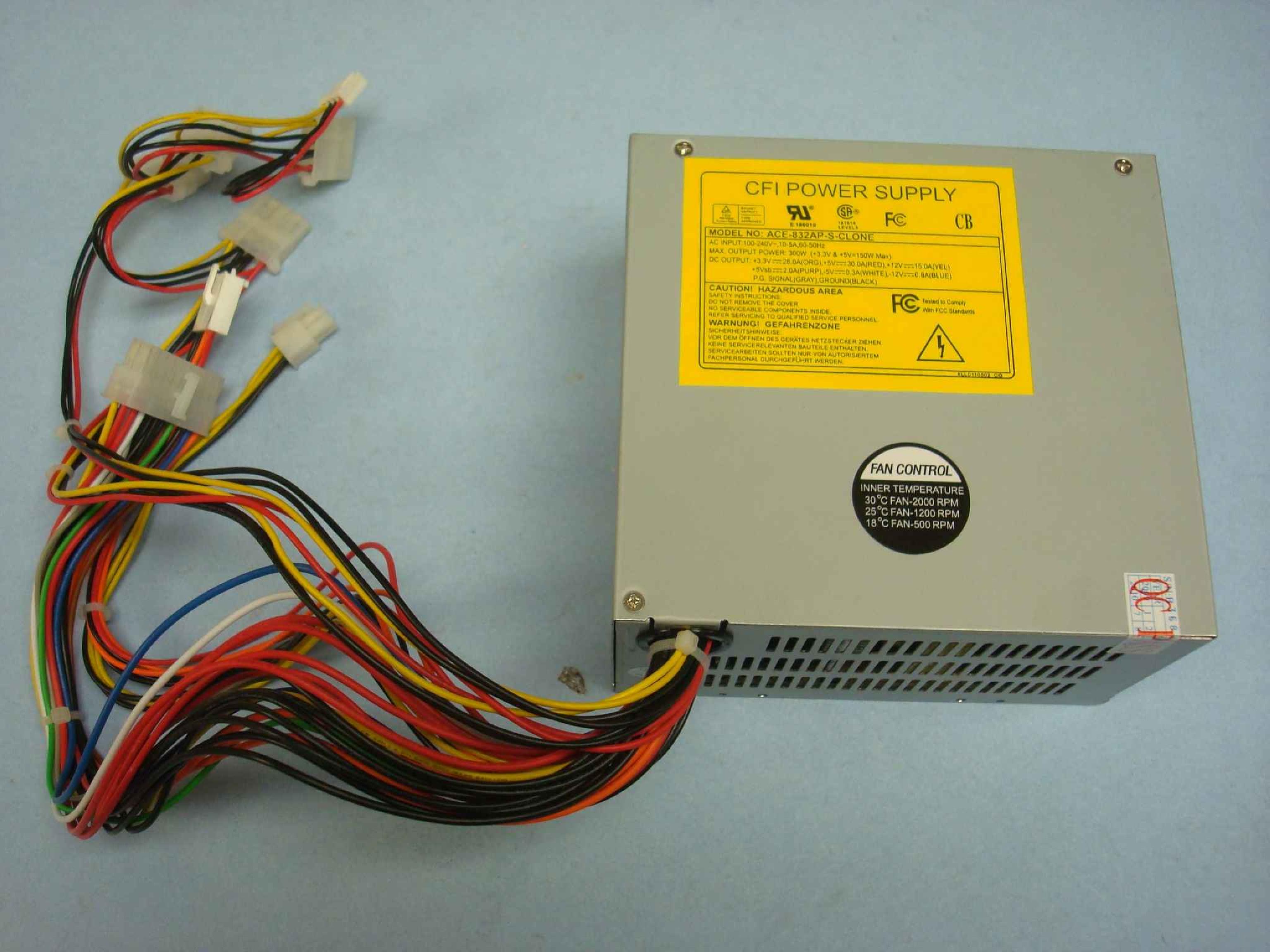 ICP ELECTRONICS ACE-832AP-S CLONE CLONE 300 WATT POWER SUPPLY ATX