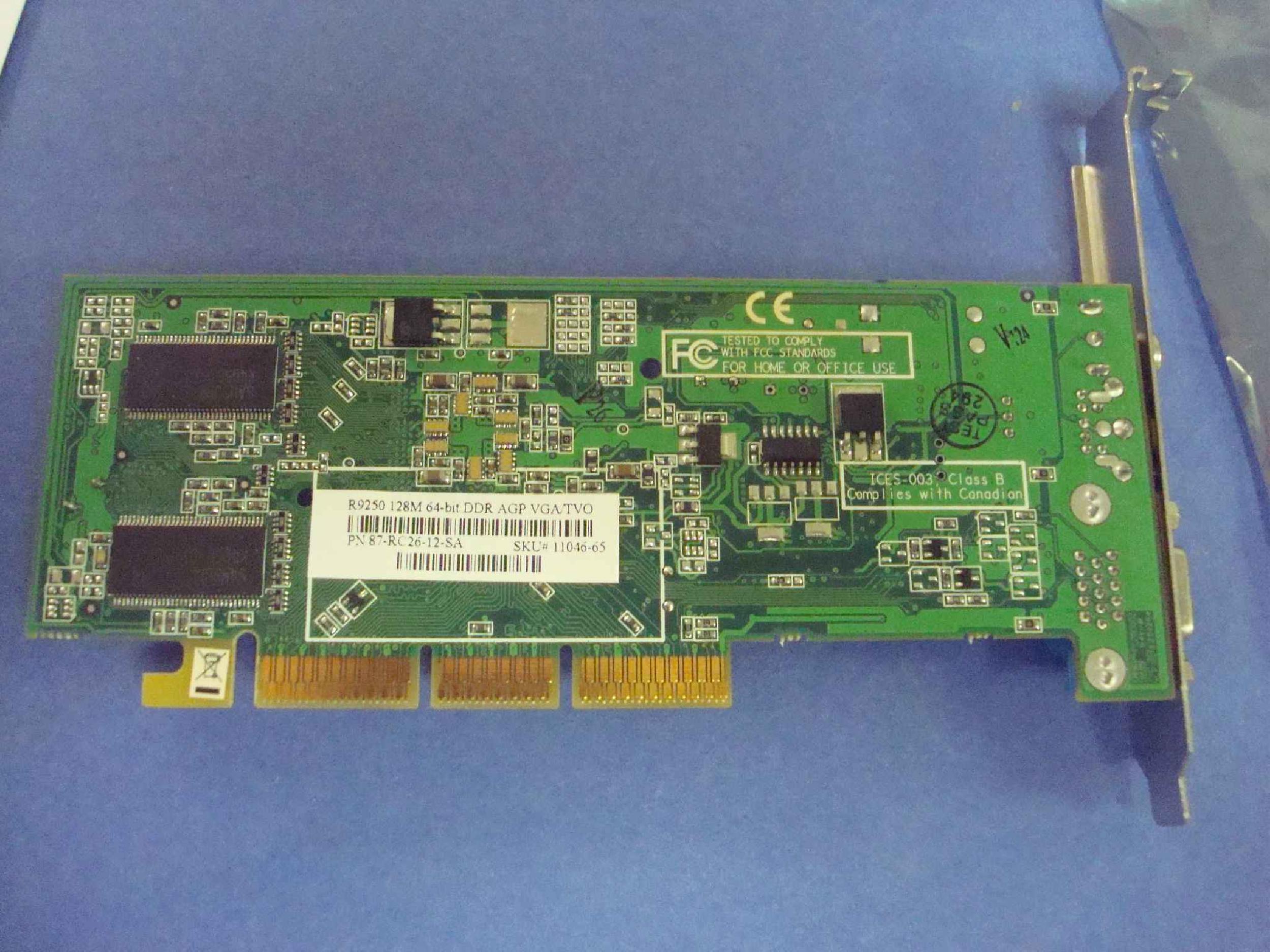 ATI 11046-65 125MB 64-BIT DDR AGP VIDEO CARD SAPPHIRE RADEON WITH SVIDEO