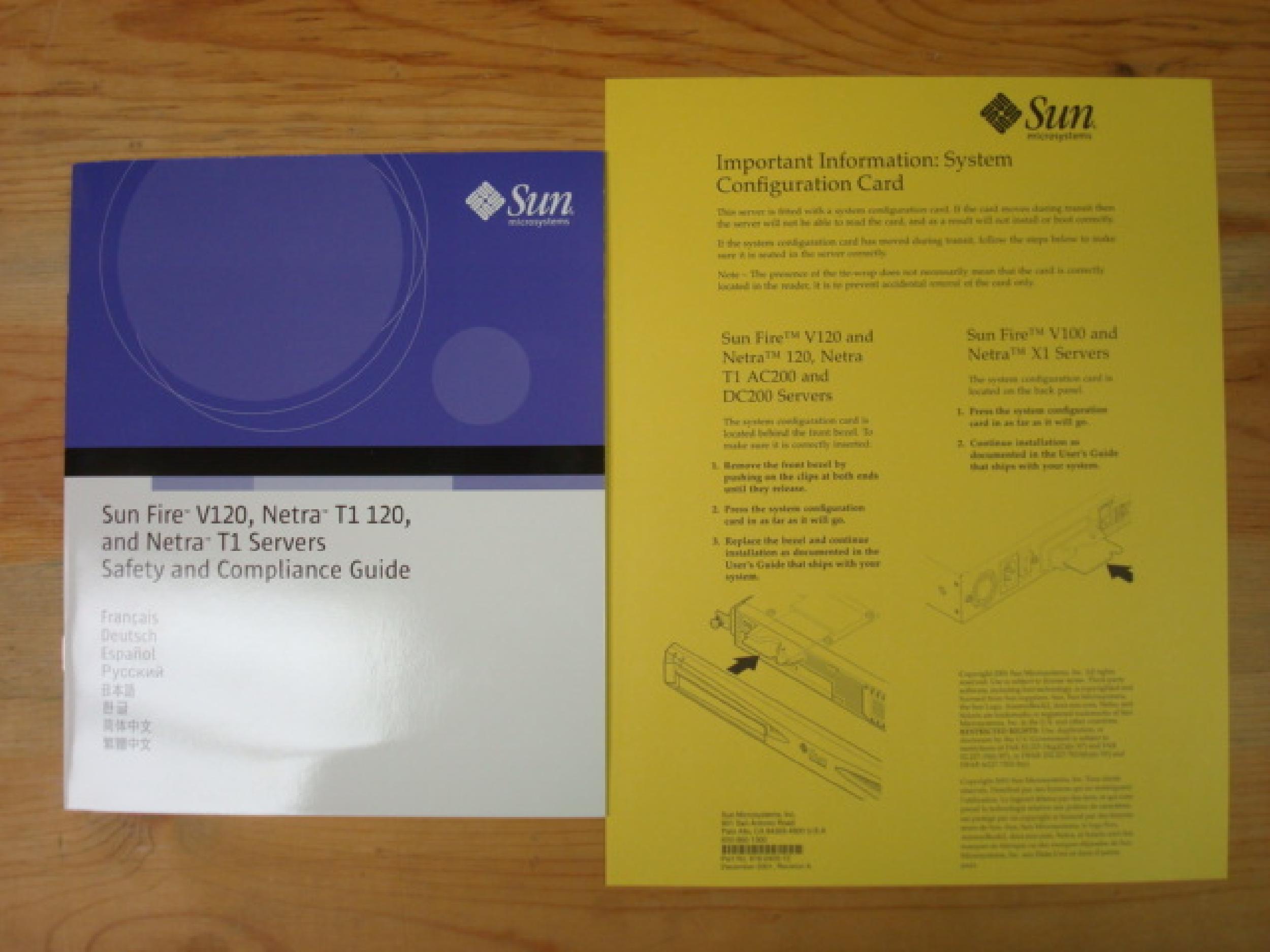 SUN MICROSYSTEMS 5UTA1-9S-512AV1 SUN FIRE V120 SERVER ULTRASPARC 650 36GB 10K RPM DRIVE, 512MB RAM, 650MHZ CPU