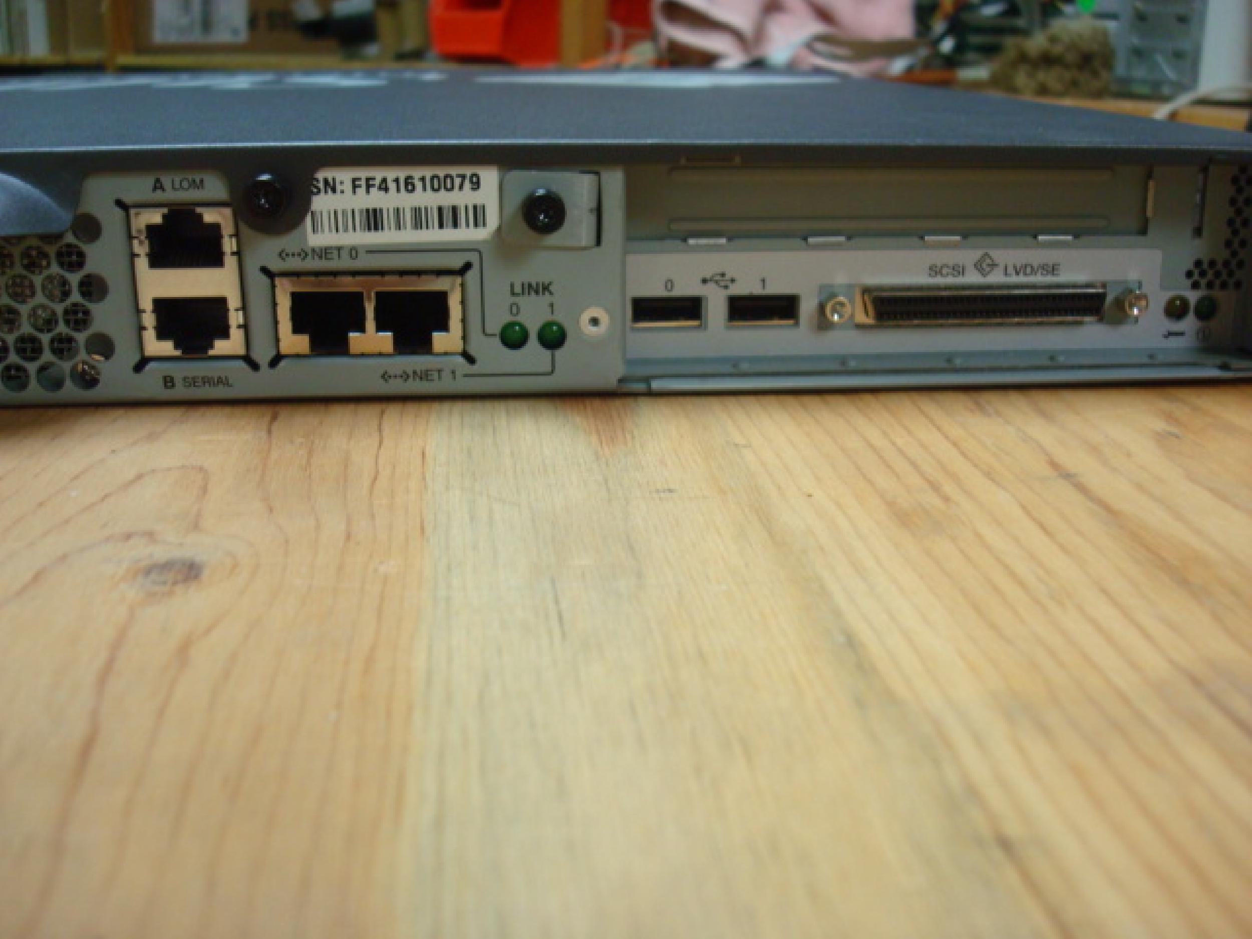 SUN MICROSYSTEMS 380-0387-03 SUN FIRE V120 SERVER ULTRASPARC 650 36GB 10K RPM DRIVE, 512MB RAM, 650MHZ CPU