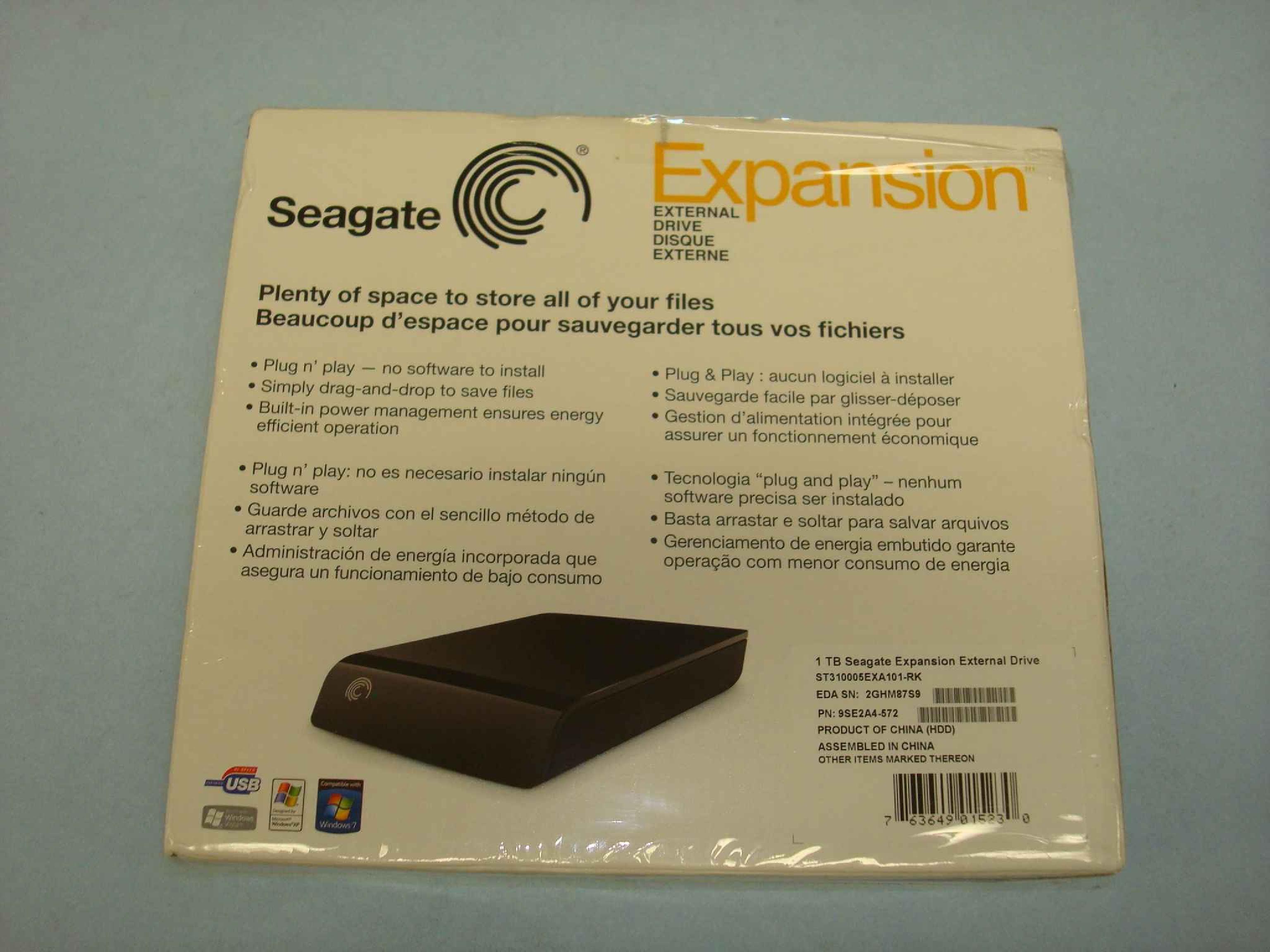 SEAGATE 9SE2A4-572 1TB EXTERNAL HARD DRIVE WITH POWER SUPPLY