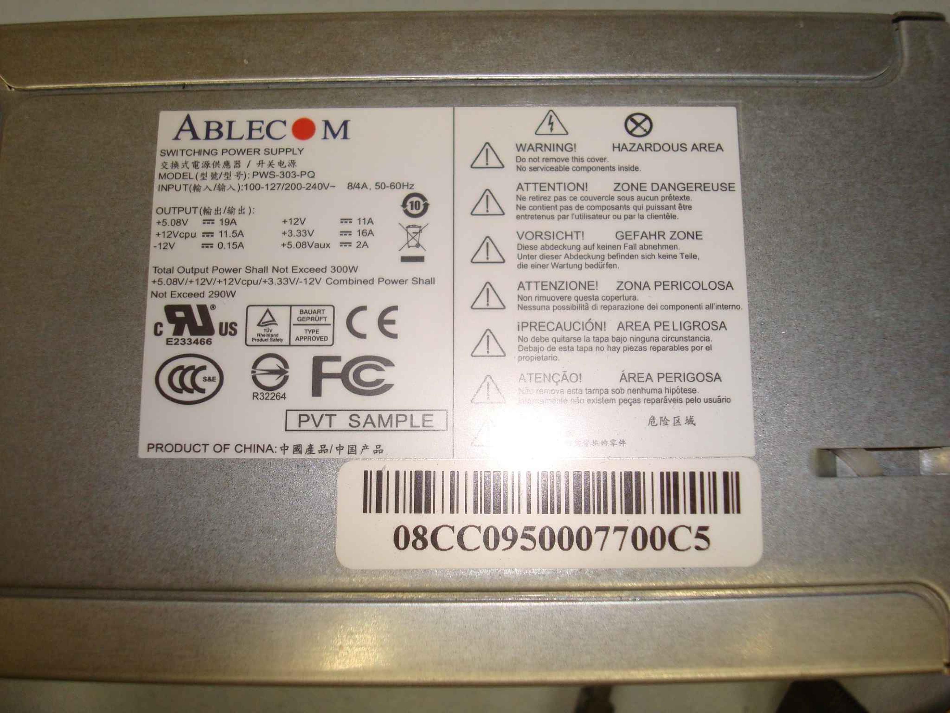 ABLECOM PWS-303-PQ-CLONE COMPATIBLE ATX POWER SUPPLY