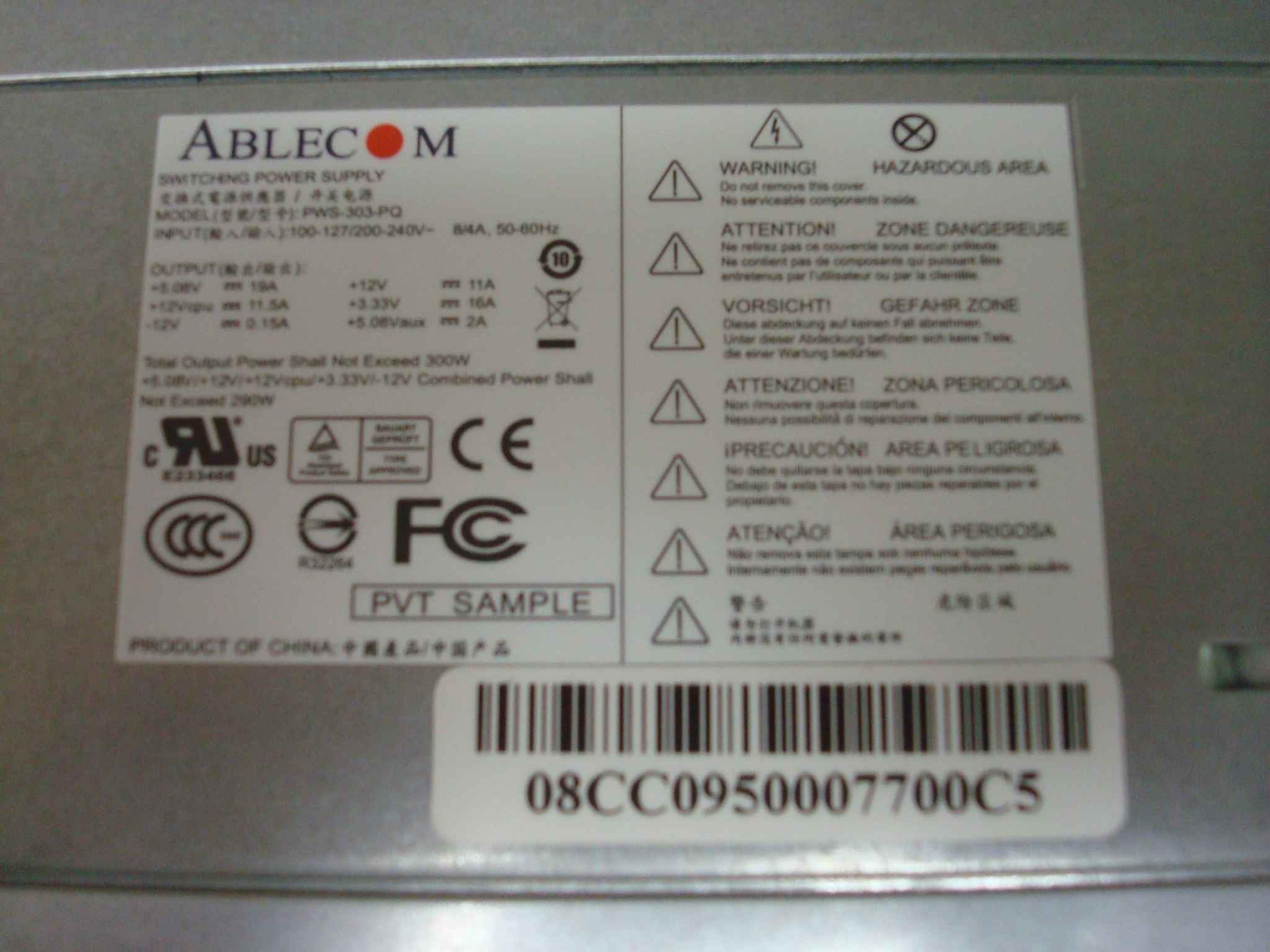 ABLECOM PWS-303-PQ-CLONE COMPATIBLE ATX POWER SUPPLY