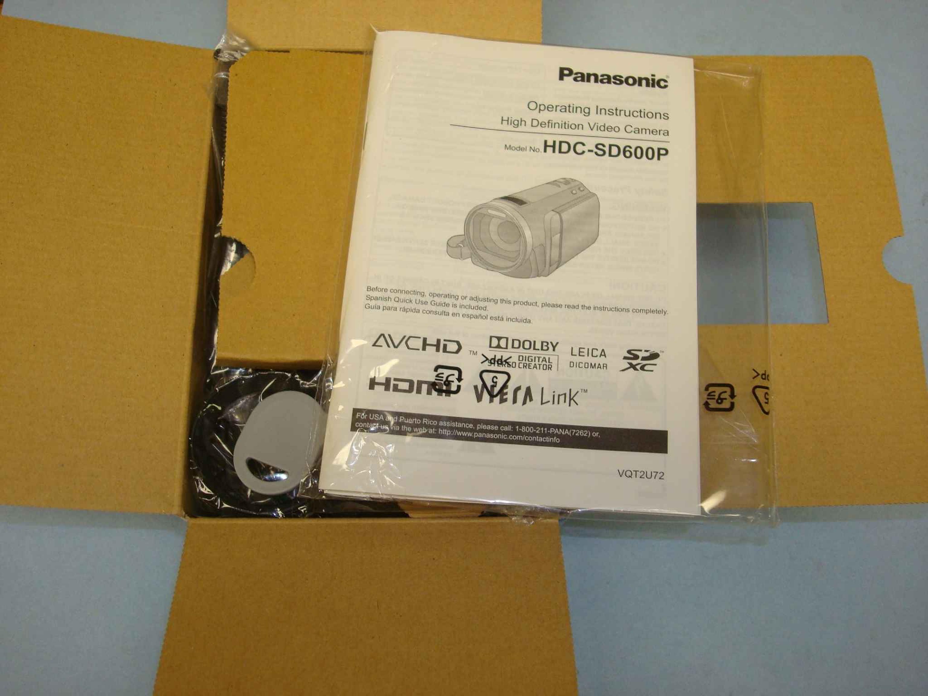 PANASONIC HDC-SD600P-K HD CAMCORDER 3MOS 1920X1080 PROGRESSIVE 60FPS 14.2MP STILLS