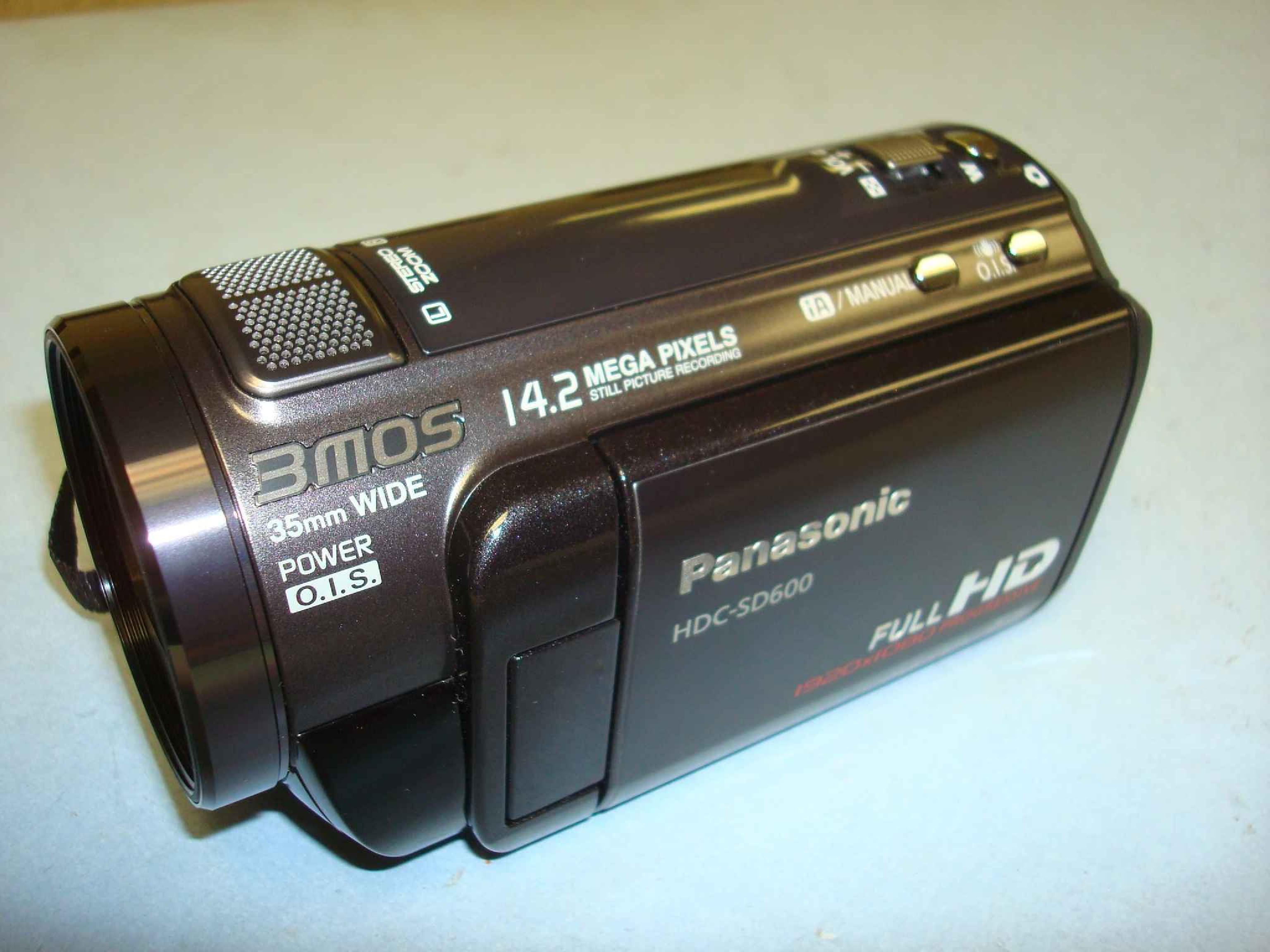 PANASONIC HDC-SD600P-K-BODY-ONLY CAMCORDER 3MOS 1920X1080 PROGRESSIVE 60FPS 14.2MP STILLS