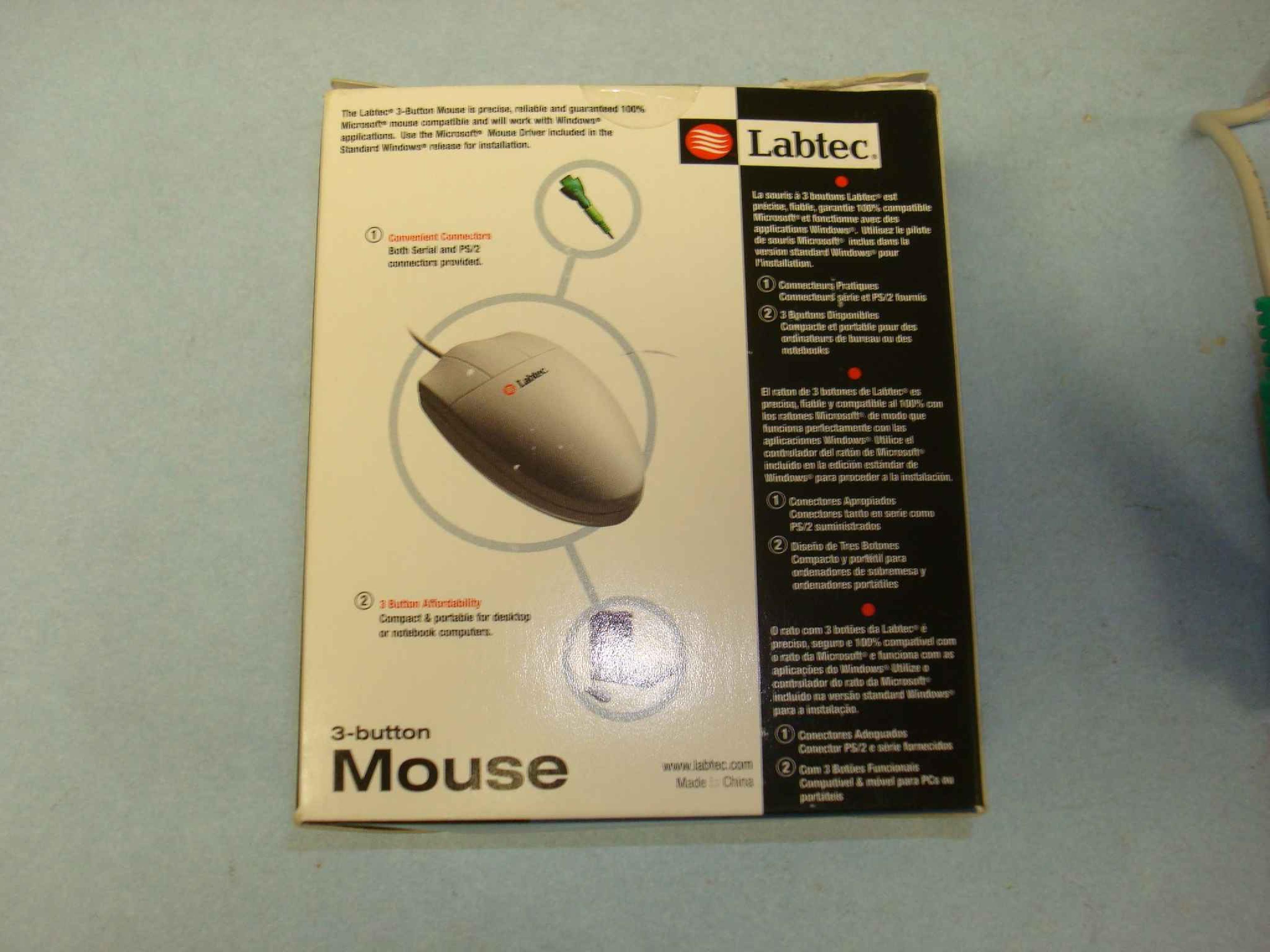 LABTEC M-CAC64 MOUSE, MICROSOFT COMPATIBLE, SERIAL AND PS2