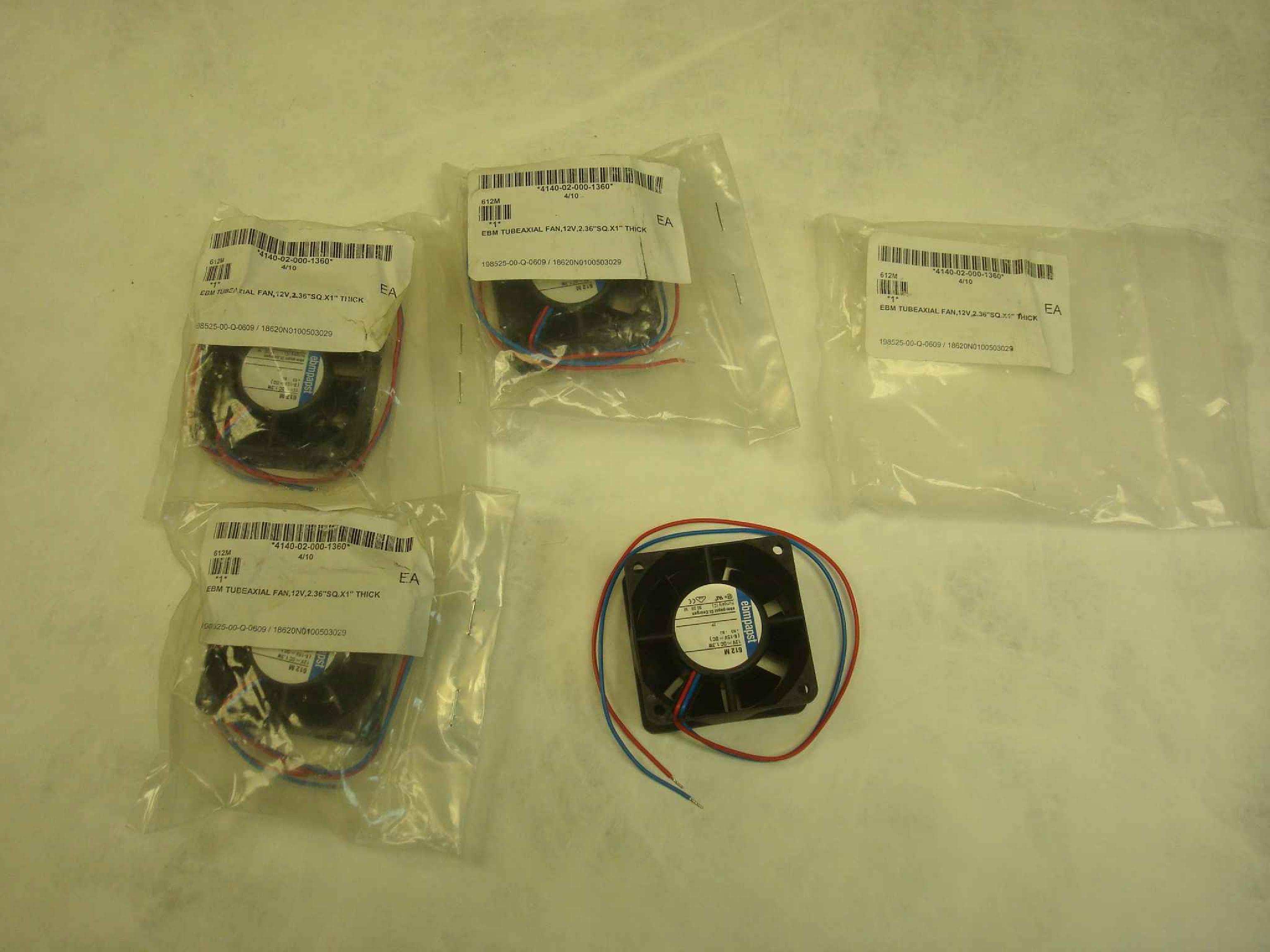 EBM-PAPST 612M FAN, 60MM SQ X 25MM DP 12VDC 18CFM 50MM C-C BALL BEARING