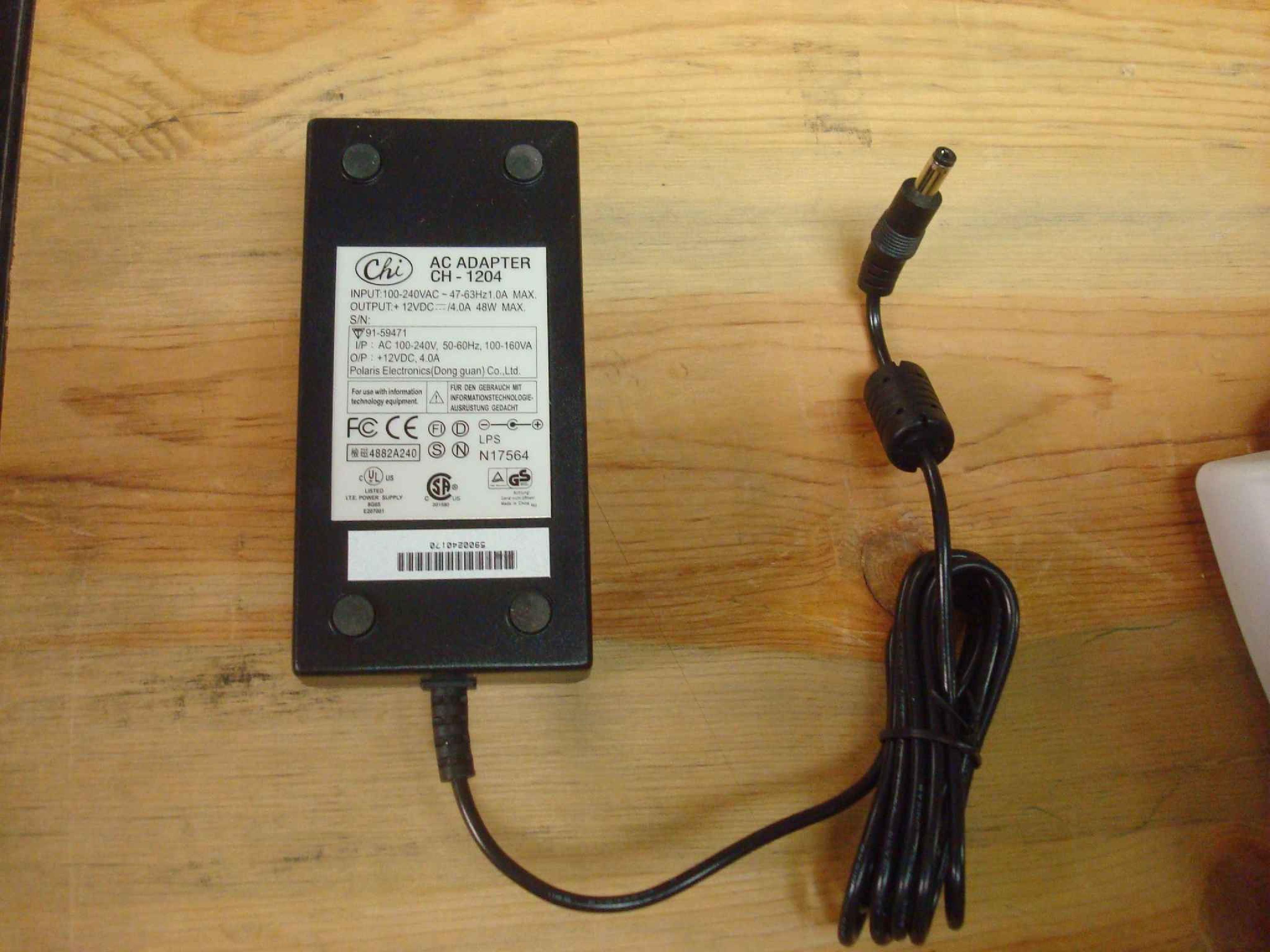 CHI CH-1204 AC ADAPTER 12VDC 4.0A 48W WITH BA