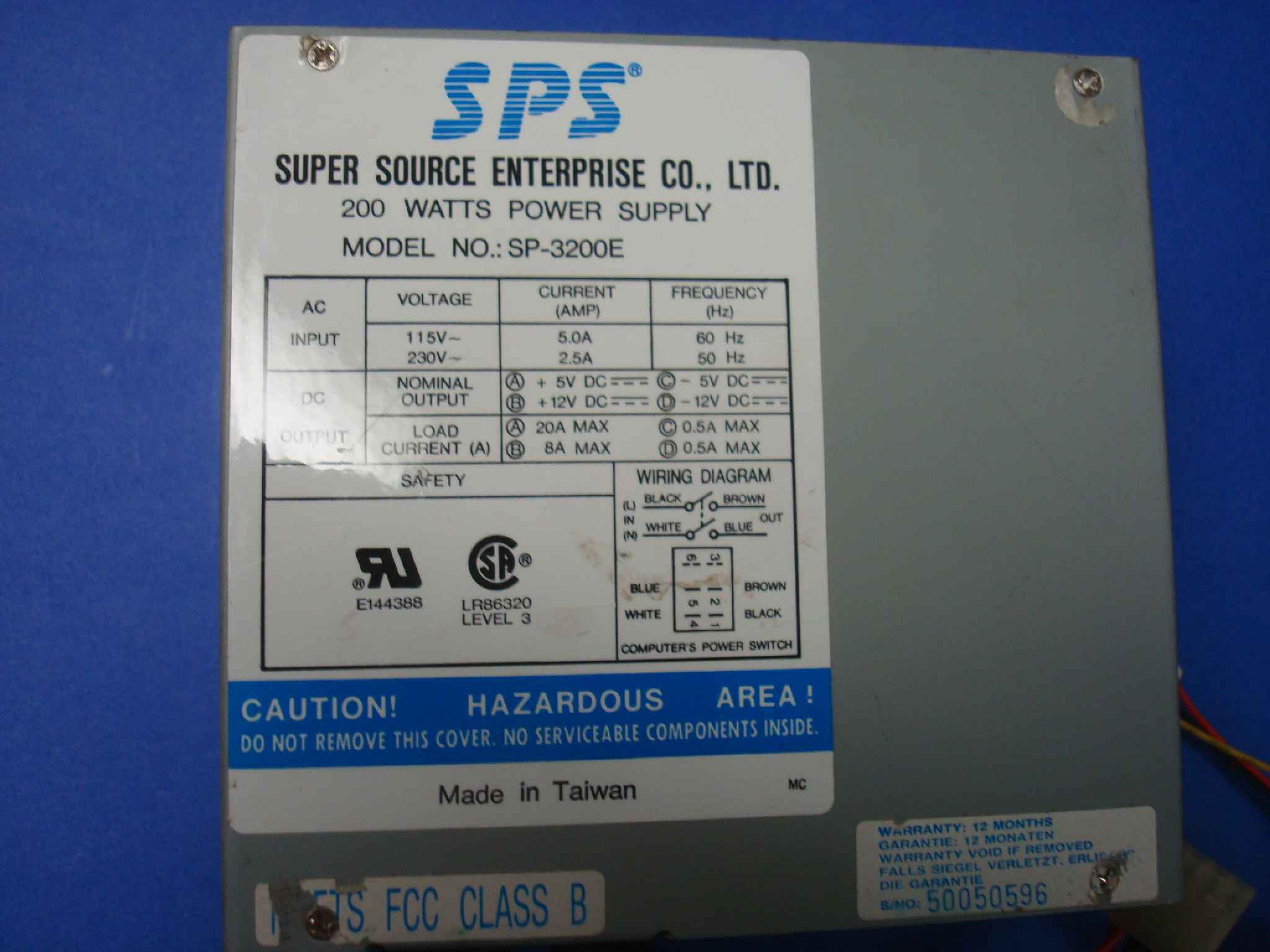 SPS SP2-3200E CLONE 200 WATT AT POWER SUPPLY