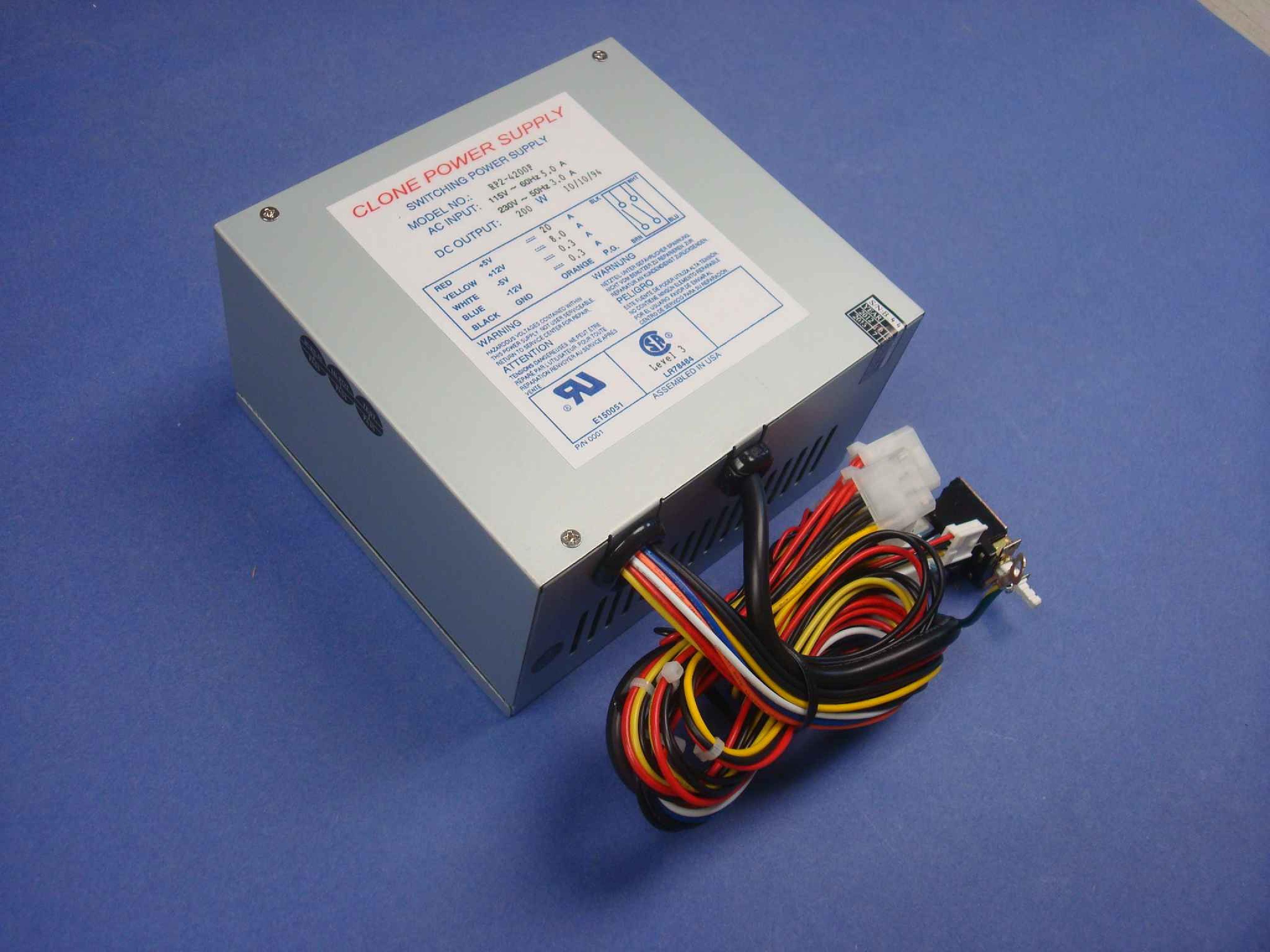 EMACS / ZIPPY / US POWER / CALIFORNIA PC PRODUCTS 11-0032 CLONE 200 WATT AT POWER SUPPLY