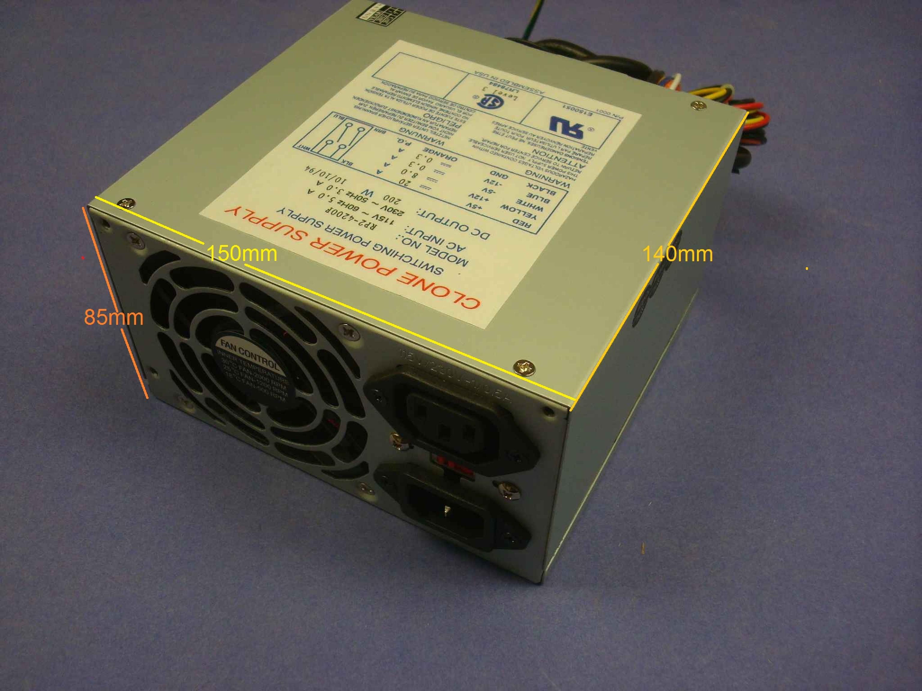 EMACS / ZIPPY / US POWER / CALIFORNIA PC PRODUCTS 11-0032 CLONE 200 WATT AT POWER SUPPLY