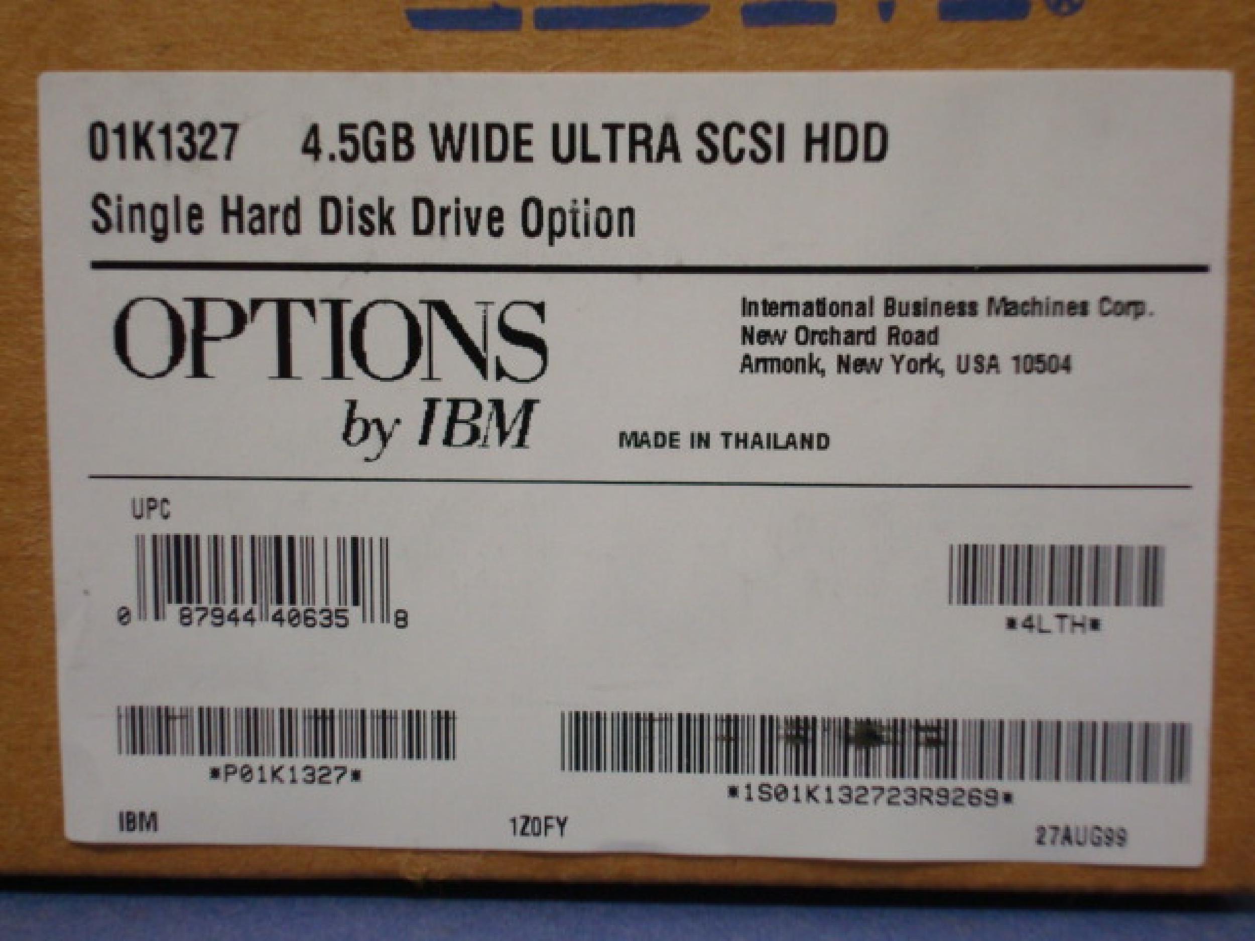 IBM 22L0221 4.5GB WIDE ULTRA SCSI HDD 68 PIN