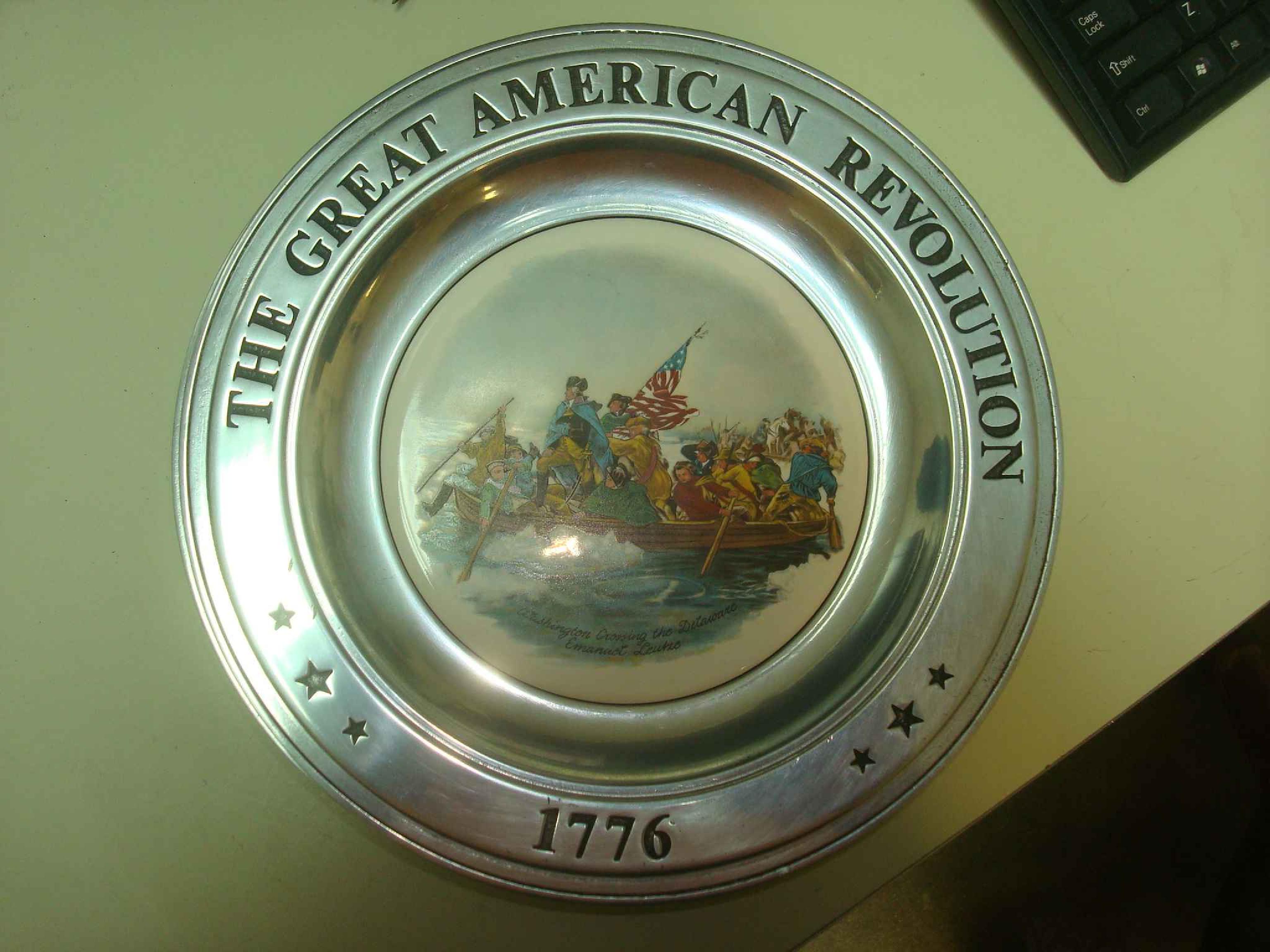 JRS 2157 THE GREAT AMERICAN REVOLUTION 1776 SET OF 5 PEWTER PLATES