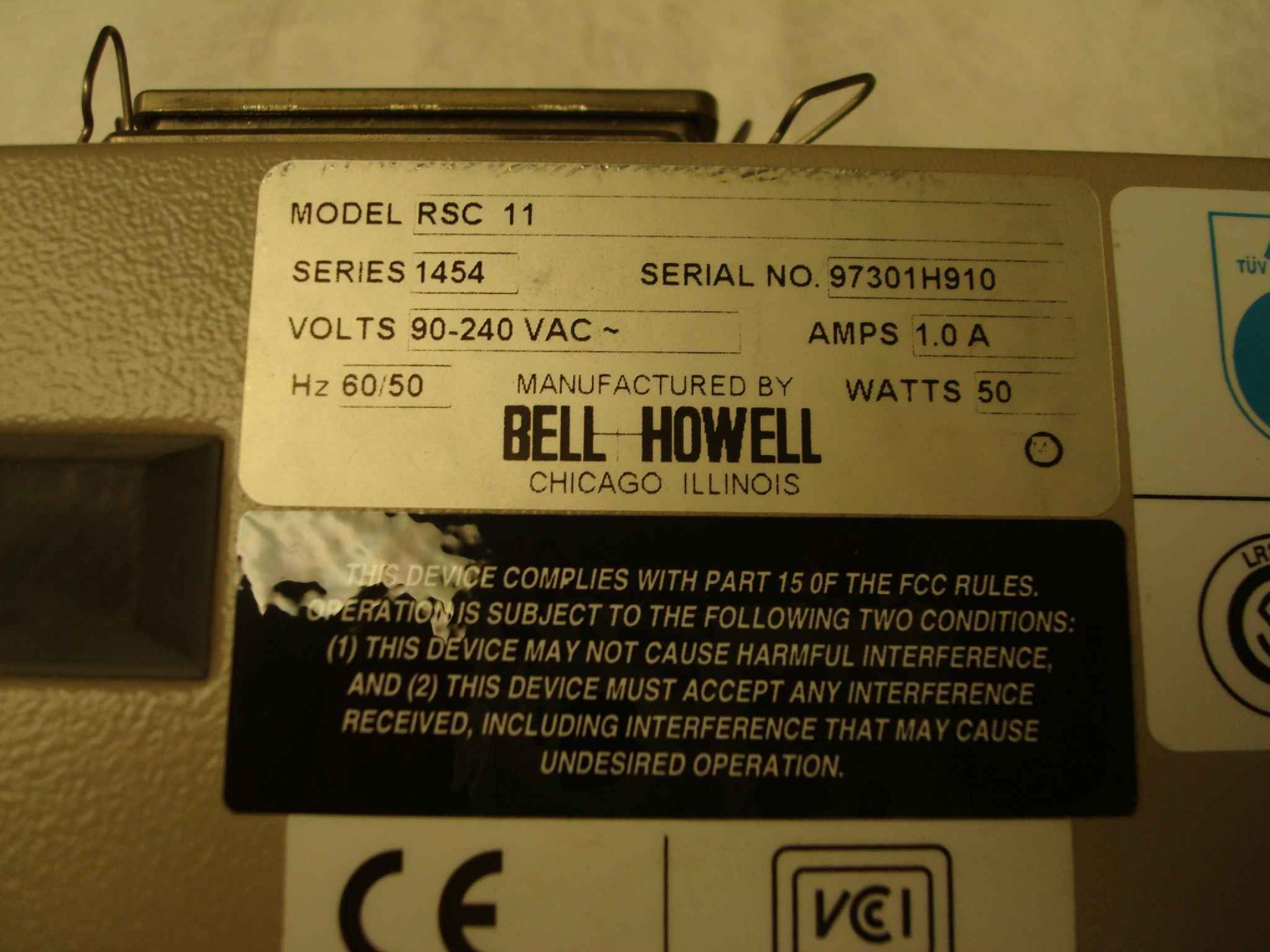 BELL HOWELL RSC 11 Simplex Scanner Remote SCSI Controller