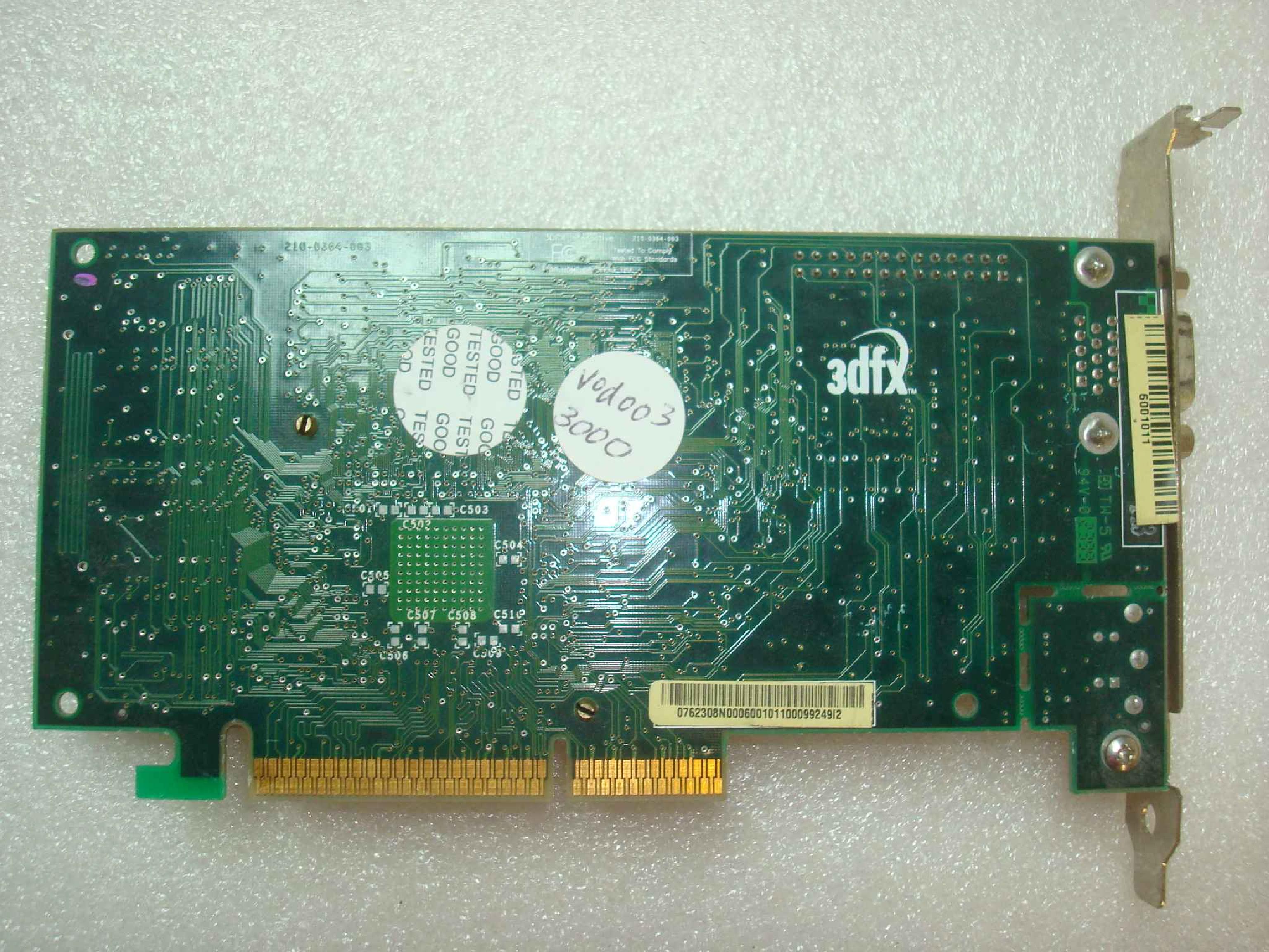 3DFX INTERACTIVE INC. 210-0364-003 VOODOO3 2000 16MB AGP GRAPHICS CARD