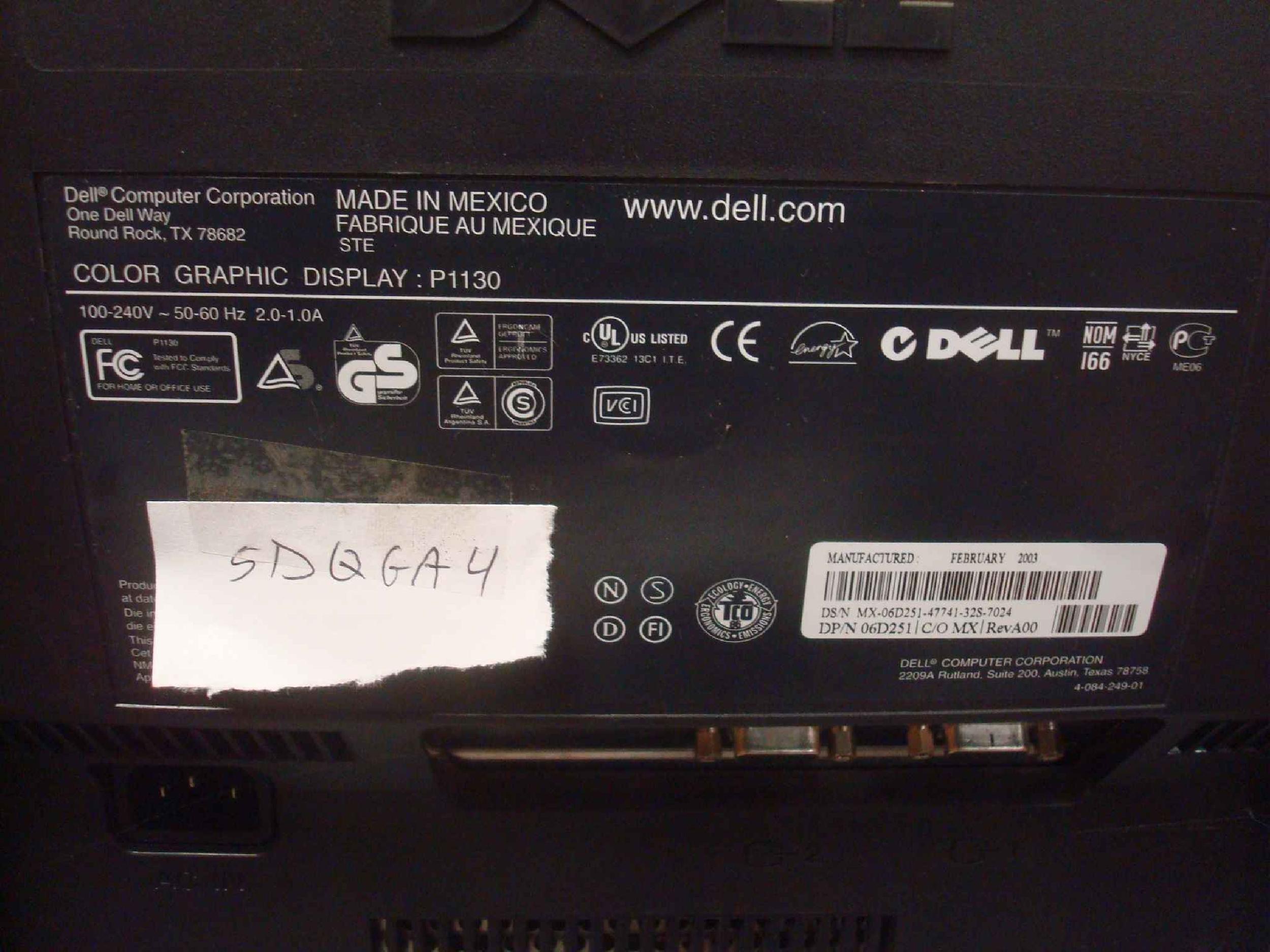 DELL 06D251 21INCH CRT BLACK