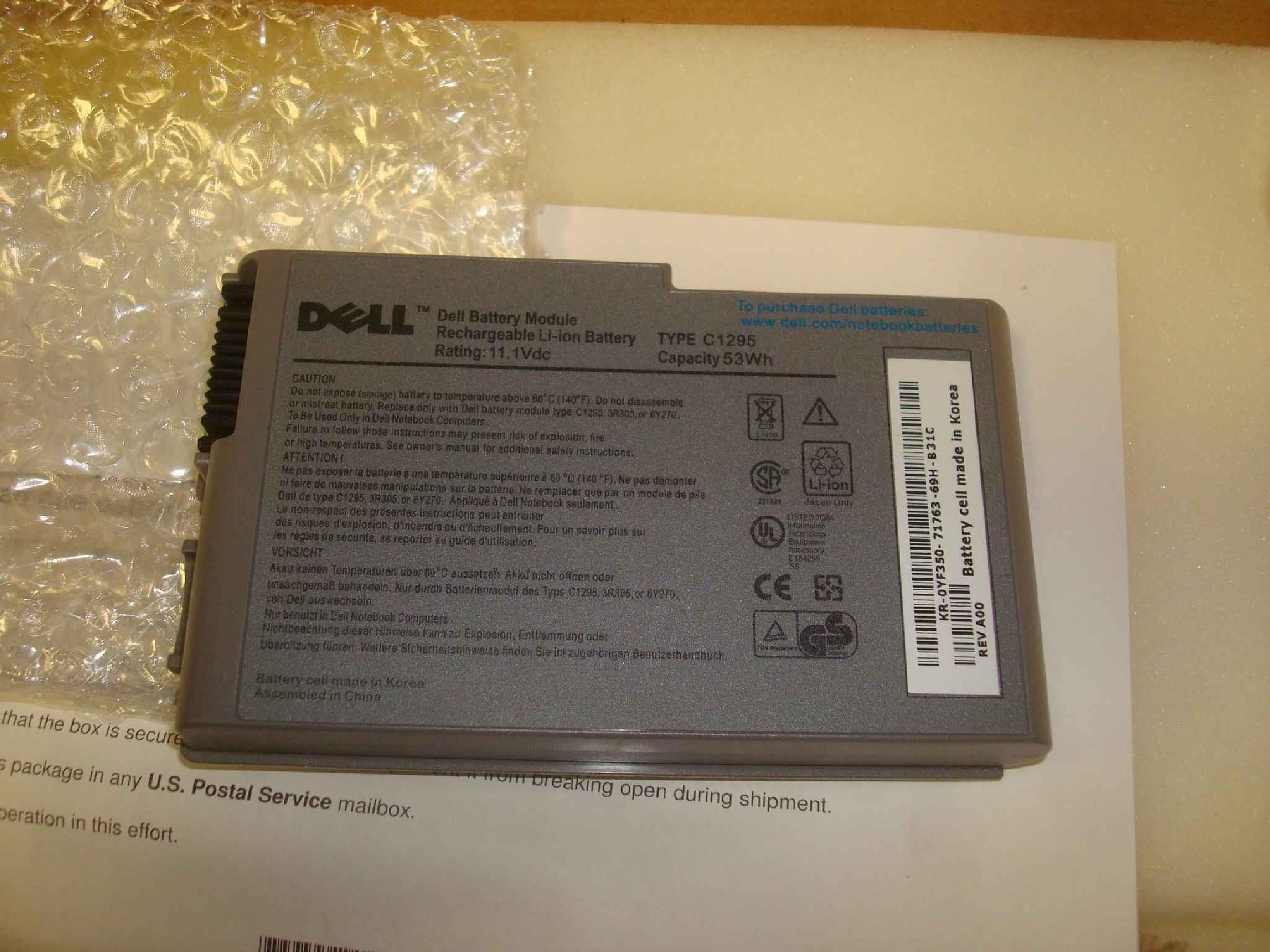 DELL BB-BB6-A00 FACTORY NEW, WILL BE REBUILT WITH NEW CELLS BEFORE SHIPPING