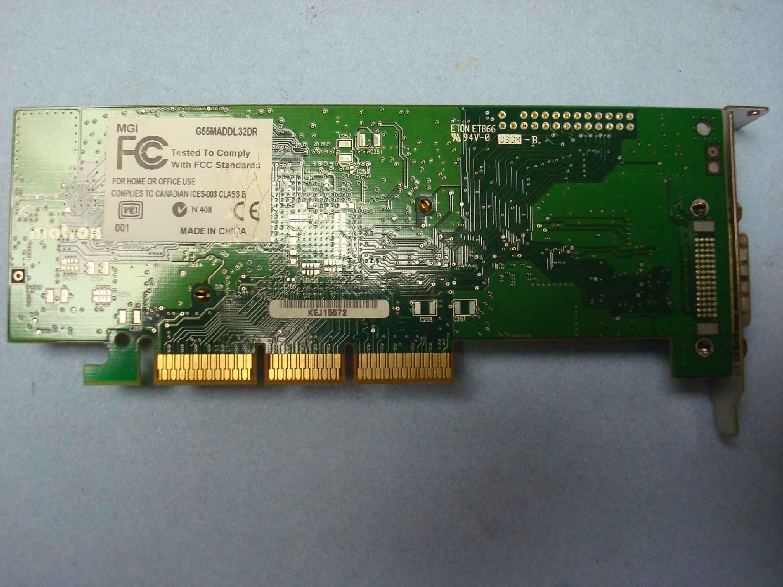 MATROX MGI G55MADDL32DR 32MG AGP VIDEO CARD G55 DUAL-HEAD