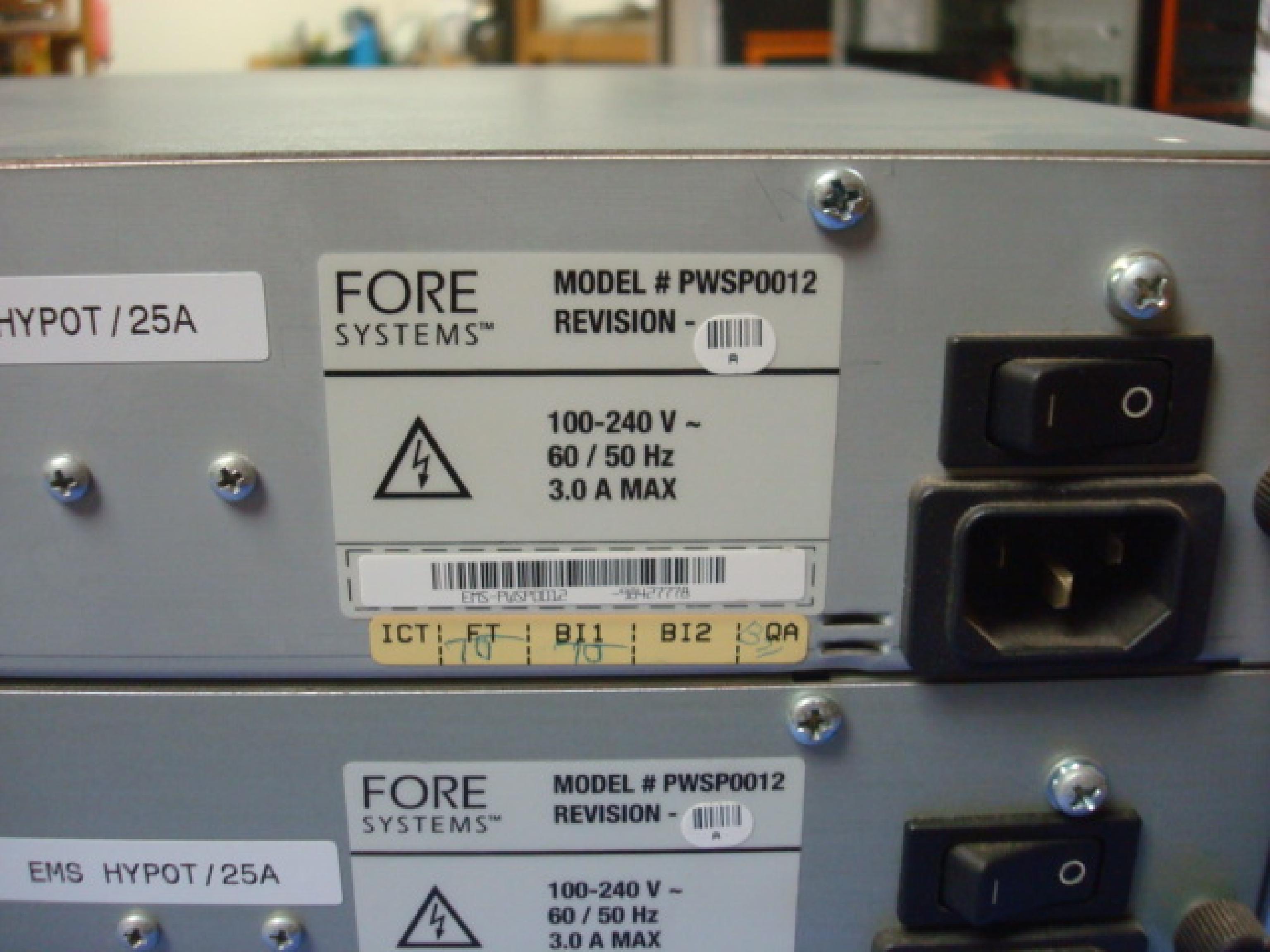 FORE / FORE SYSTEMS ES-3810 FORERUNNER ES-3810 CHASSIS WITH POWER SUPPLY ETHERNET WORKGROUP SWITCH 24 PORT