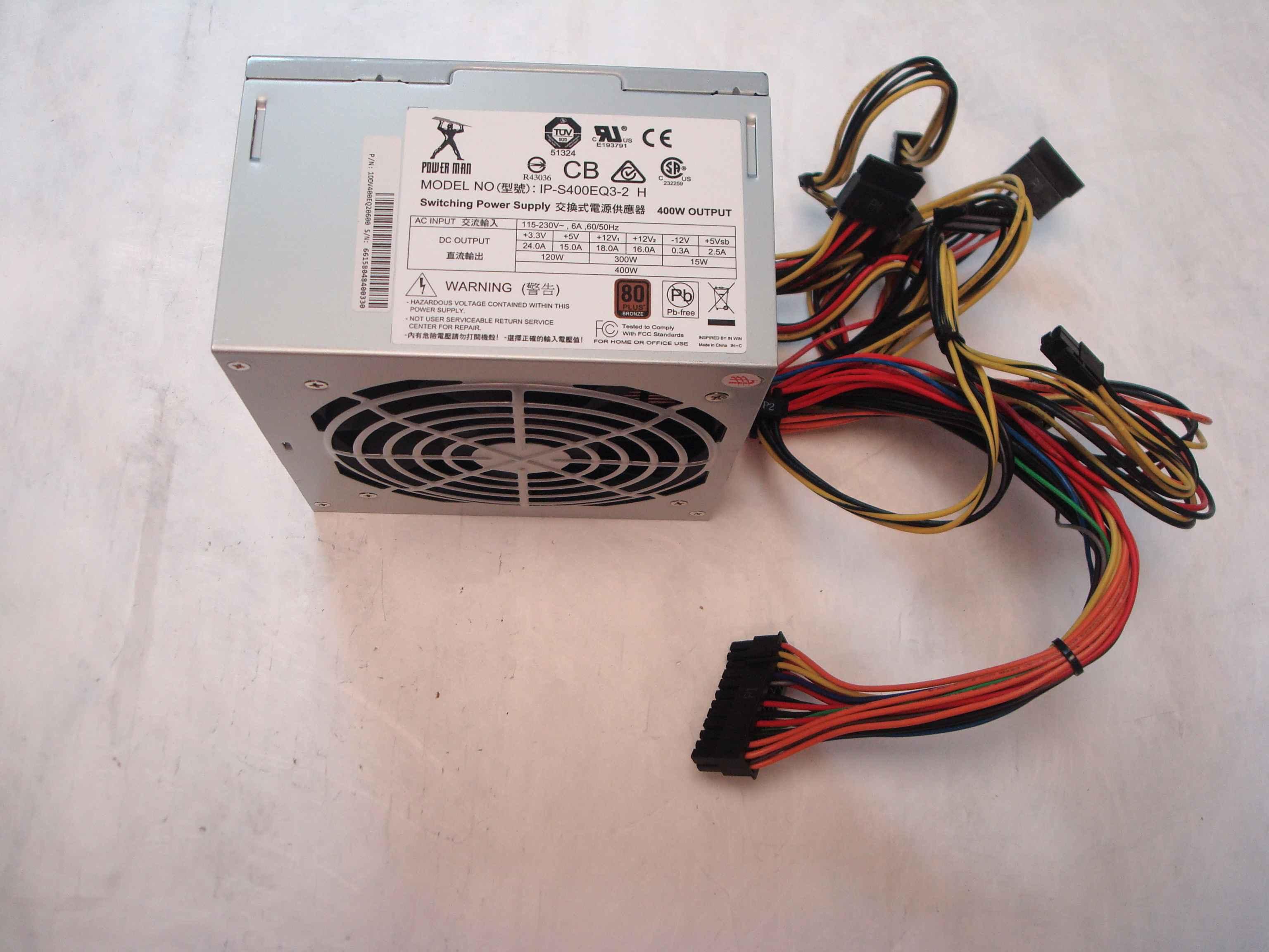 FSP GROUP / SPARKLE POWER INTL LTD / POWER MAN / YATE LOON / AOPEN / ACER IP-S400EQ3-2 H ATX POWER SUPPLY TOP FAN