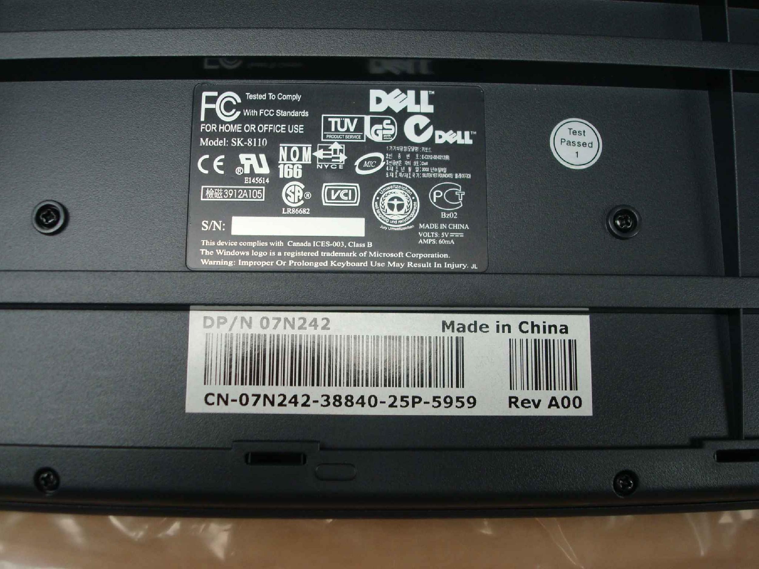 DELL 07N242 ENHANCED KEYBOARD BLACK