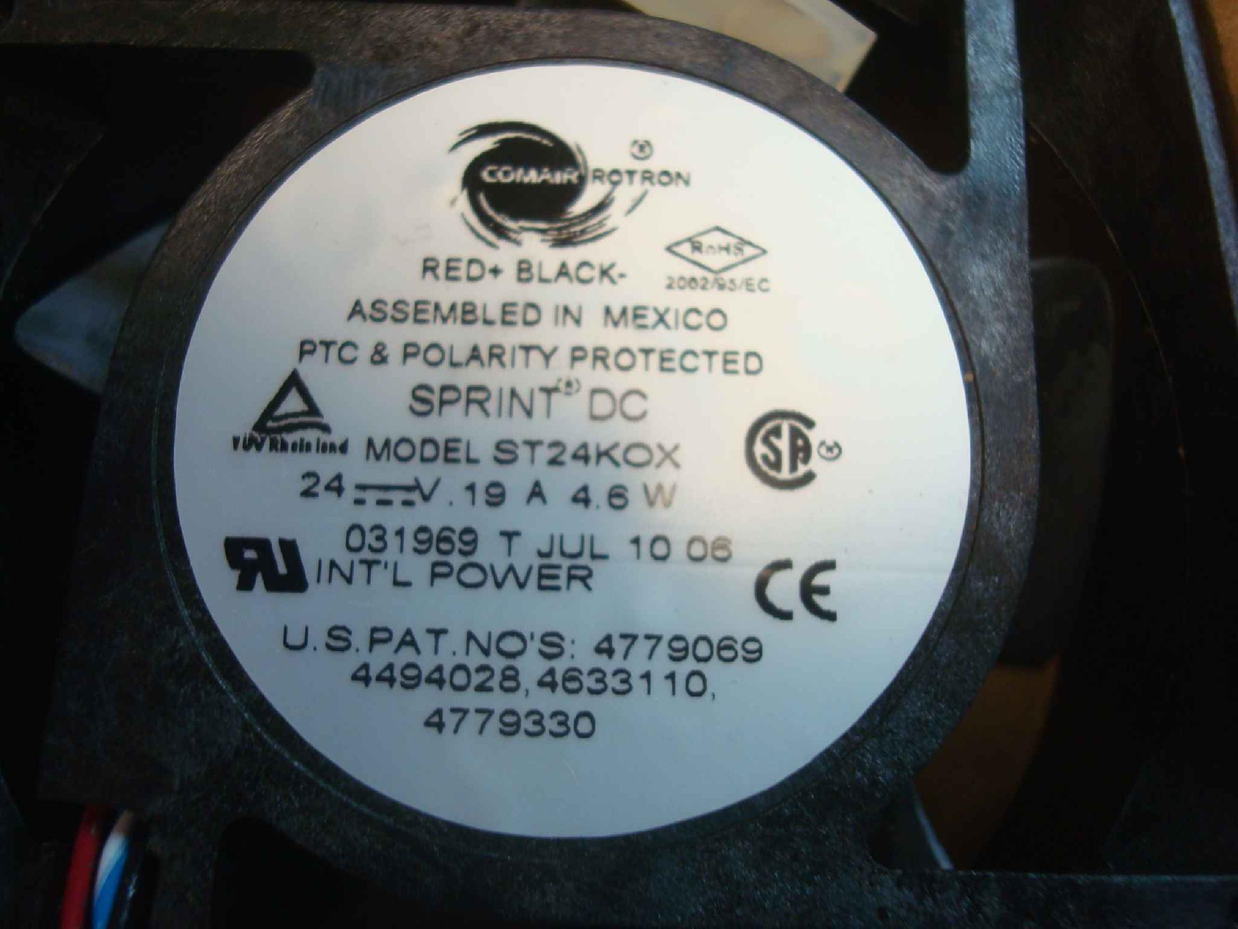 COMAIR ROTRON ST24KOX 80MMX32MM 24 VOLT .19A 4.6W DC FAN