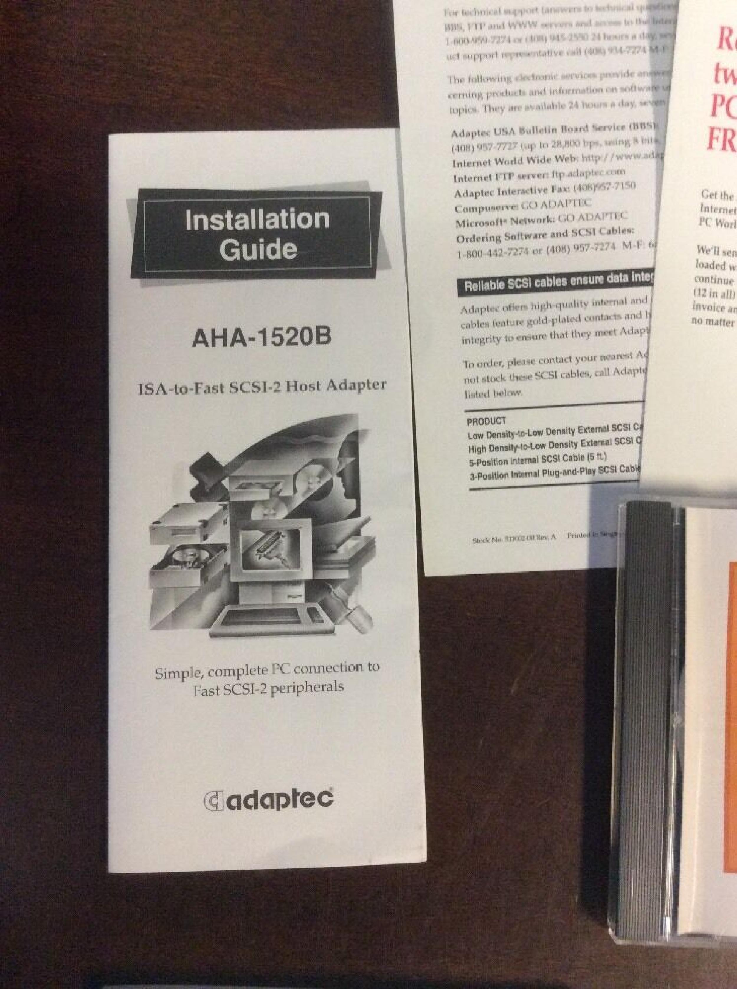 ADAPTEC AHA-1520 16BIT SCSI CONTROLLER BULK PACKAGED