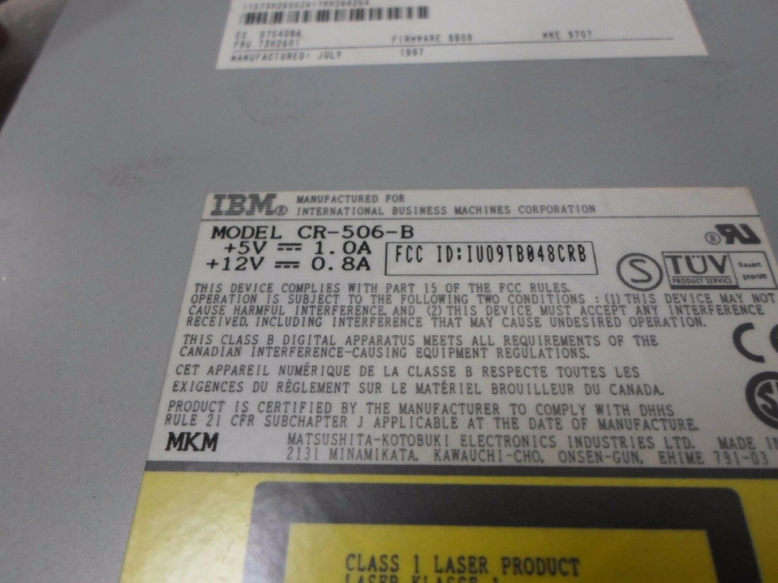 IBM 73H2601 8X SCSI CDROM DRIVE