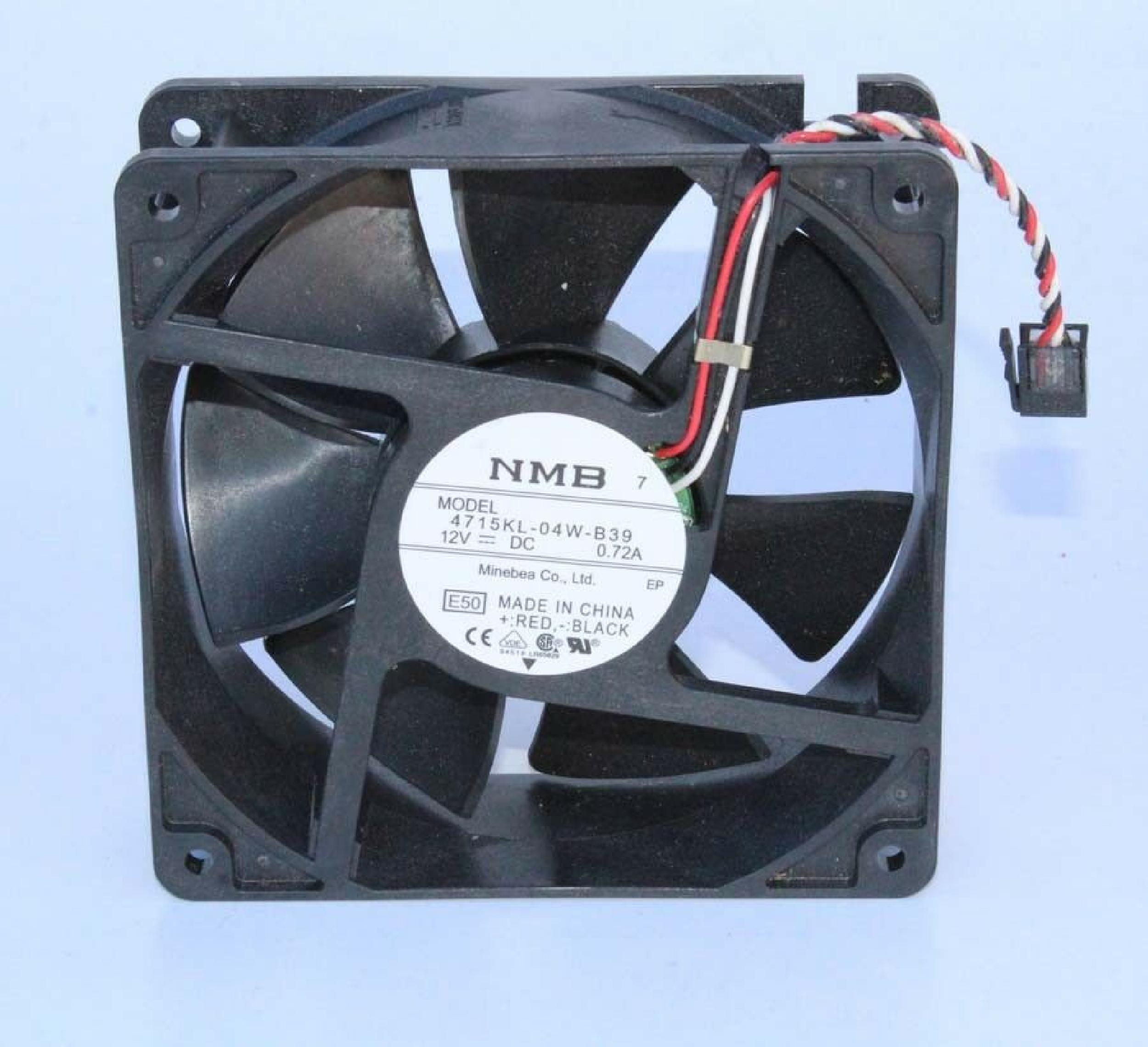 NMB 4715KL-04W-B39 FAN 12VOLT 4.625INCHES BY 4.625 INCHES PROLIANT 1000 1500 2000 4000 4500 SYSTEMPRO COMPATIBLE 12VDC 0.72A 7 BLADE BRUSHLESS 120MM X 38MM 3 WIRES 4
