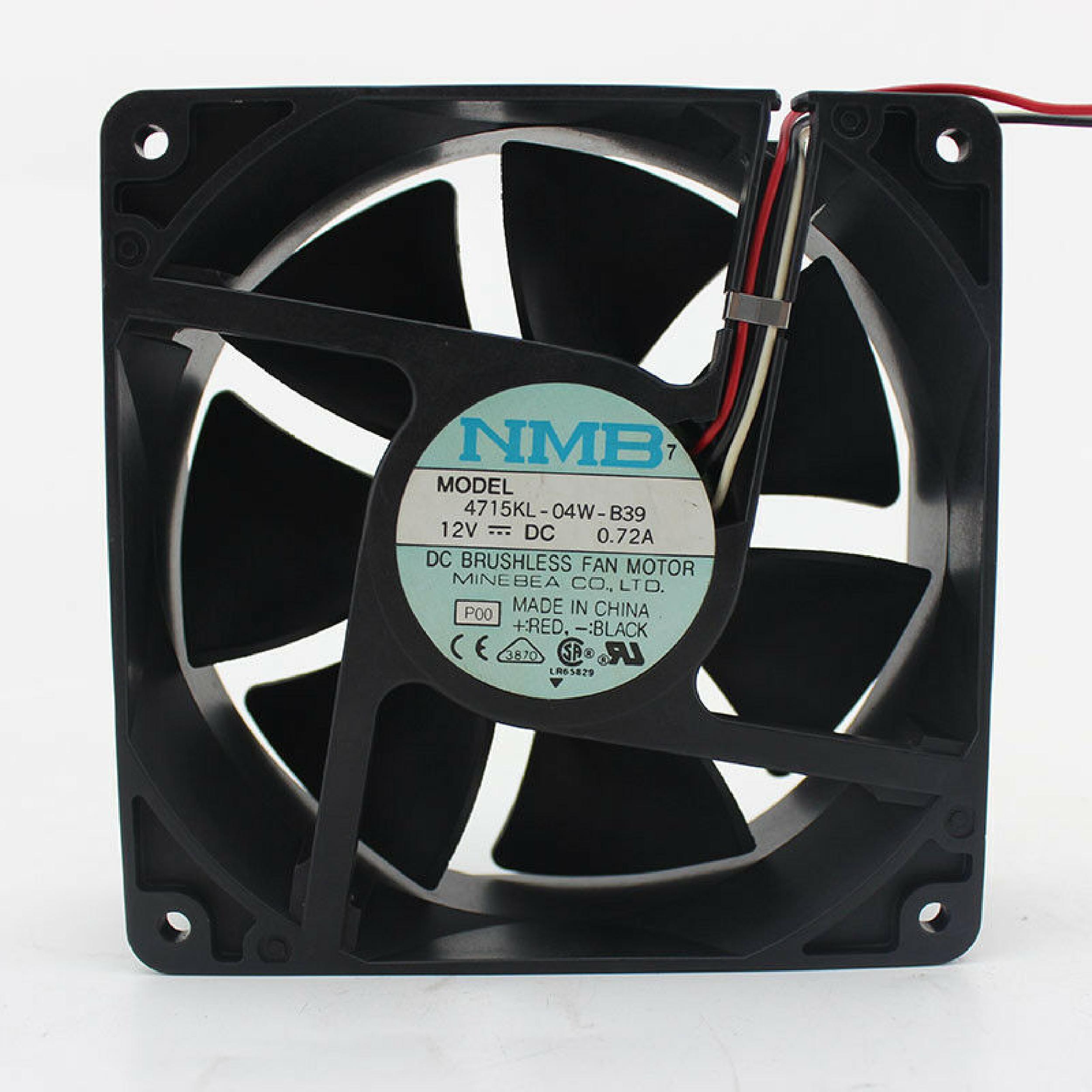 NMB 4715KL-04W-B39 FAN 12VOLT 4.625INCHES BY 4.625 INCHES PROLIANT 1000 1500 2000 4000 4500 SYSTEMPRO COMPATIBLE 12VDC 0.72A 7 BLADE BRUSHLESS 120MM X 38MM 3 WIRES 4