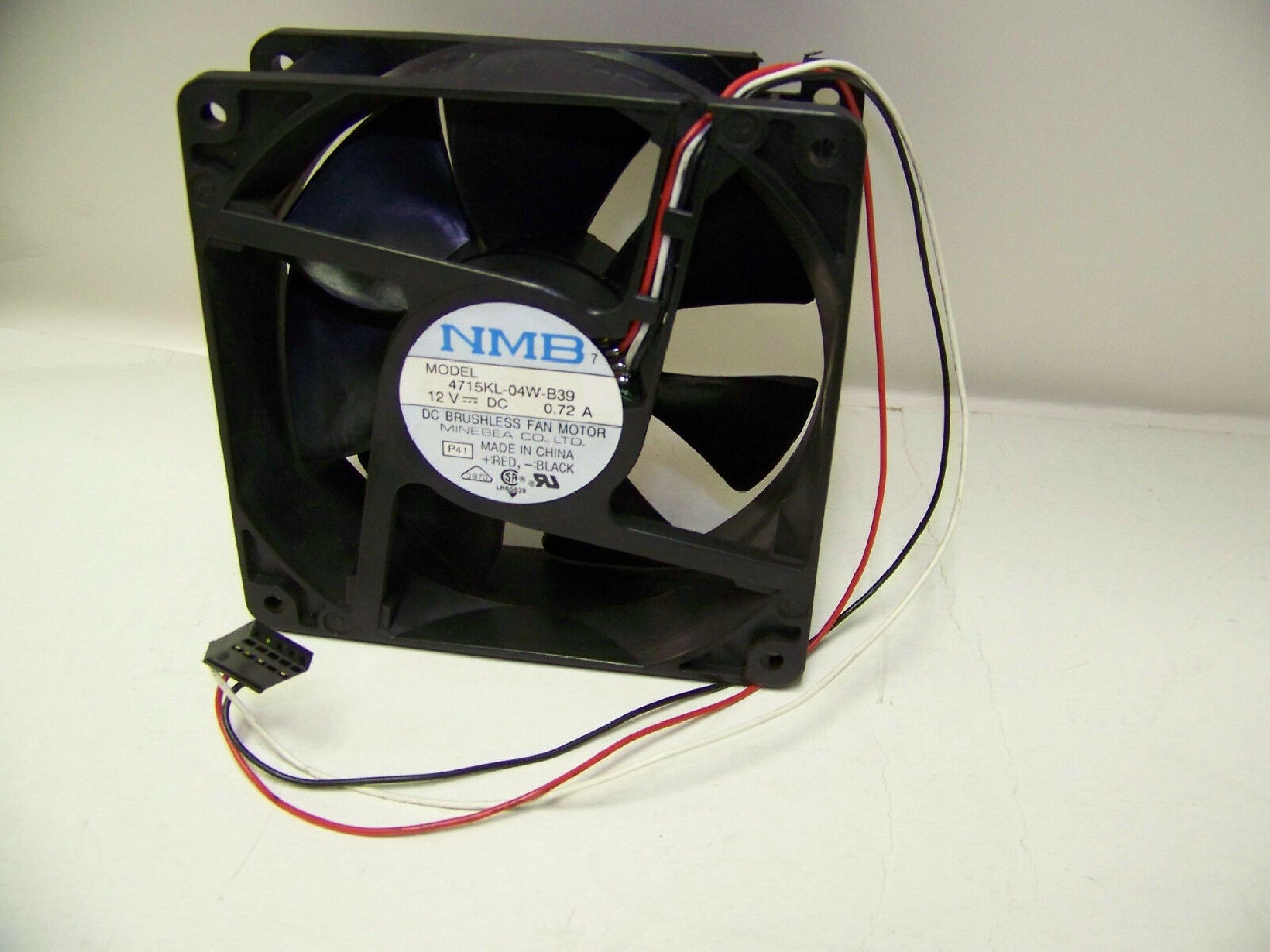 NMB 4715KL-04W-B39 FAN 12VOLT 4.625INCHES BY 4.625 INCHES PROLIANT 1000 1500 2000 4000 4500 SYSTEMPRO COMPATIBLE 12VDC 0.72A 7 BLADE BRUSHLESS 120MM X 38MM 3 WIRES 4