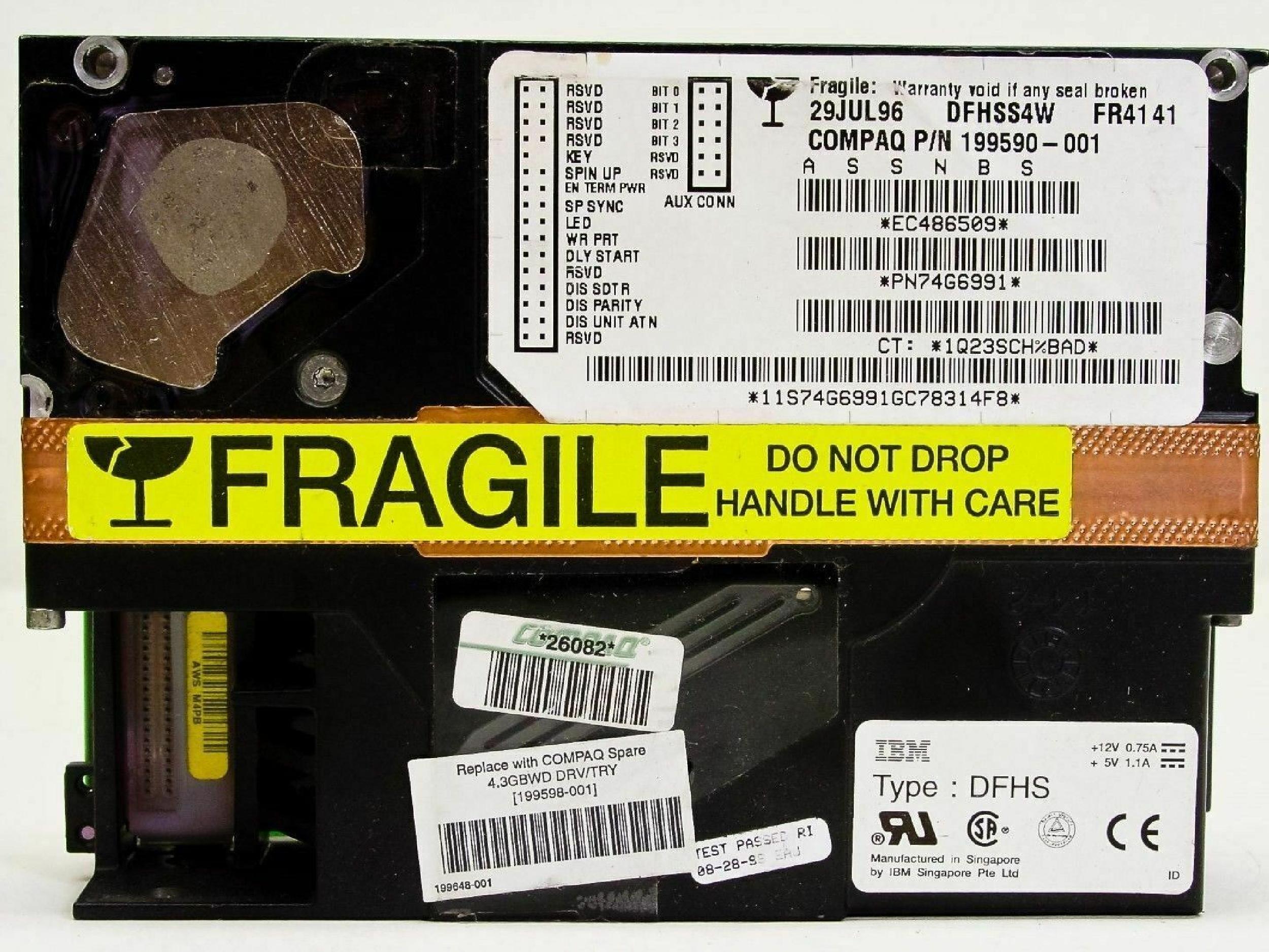 IBM 74G6991 4.3GB WIDE SCSI DRIVE ULTRA WITH HOTSWAP TRAY