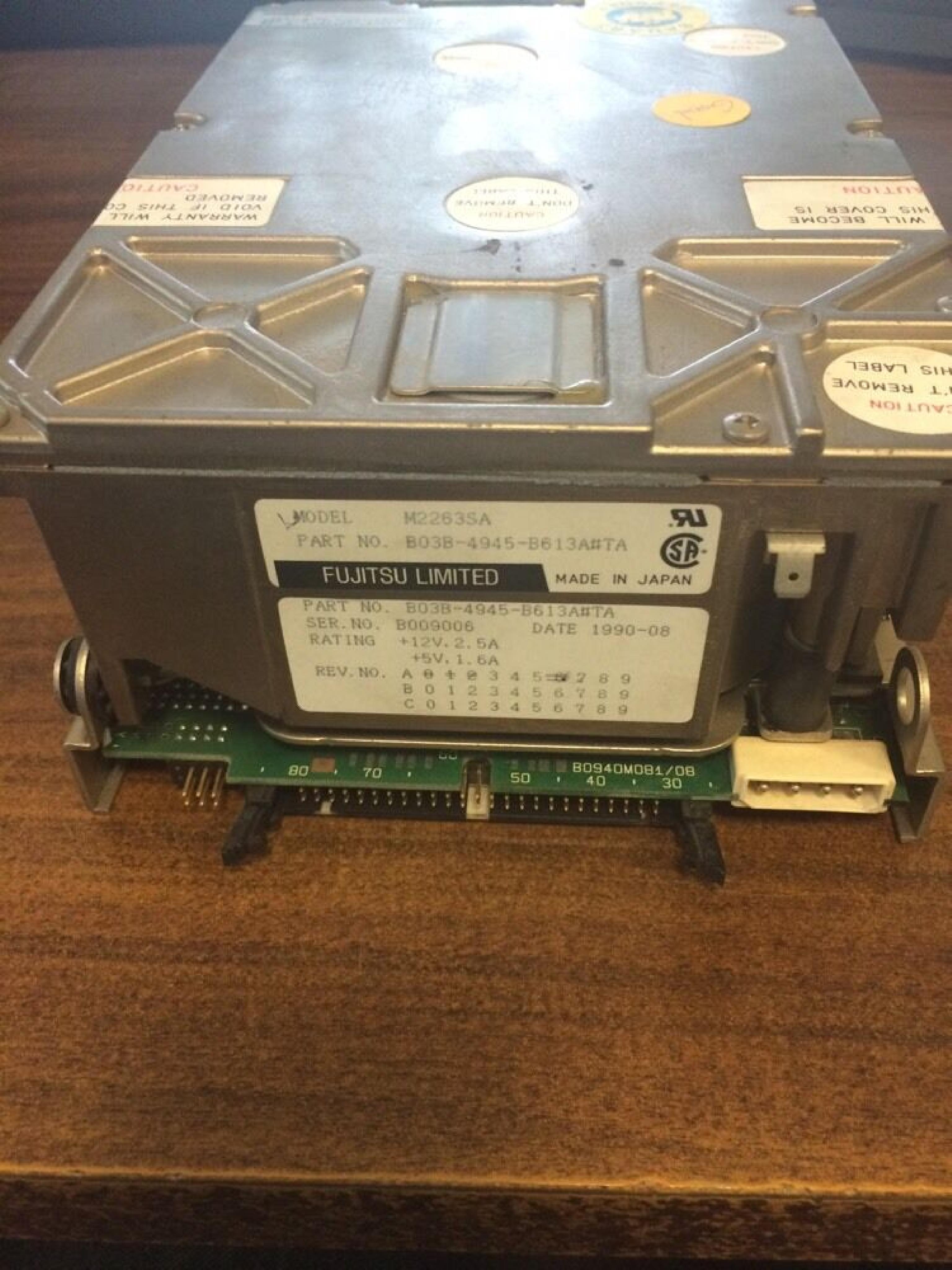 FUJITSU M2266SA 1GB NARROW SCSI 50 PIN FULL HEIGHT 5.25 INCH