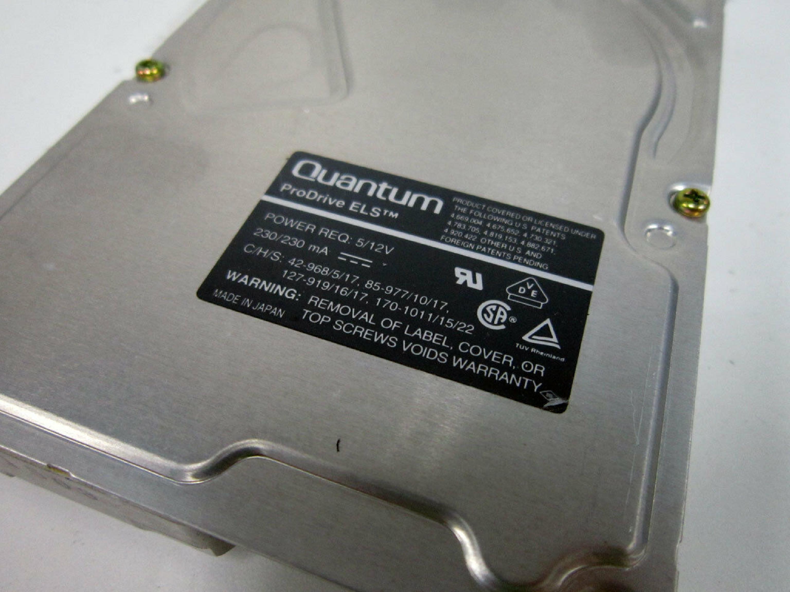 QUANTUM 85AT 85MB IDE ATA HARD DRIVE 3.5 3.5INCH 85 Meg ProDrive ELS - 85AT