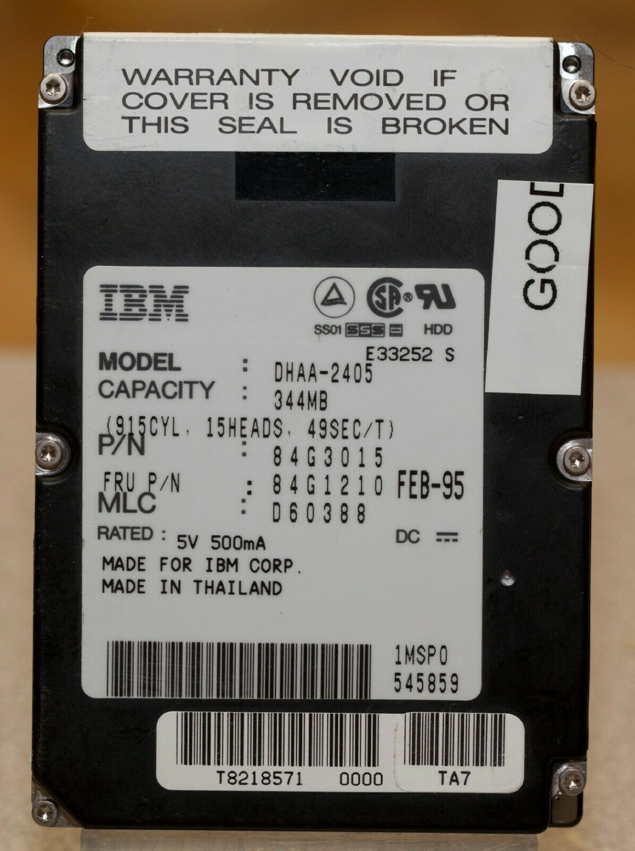 IBM DHAA-2405 344MB 2.5 HD IDE FOR THINKPAD