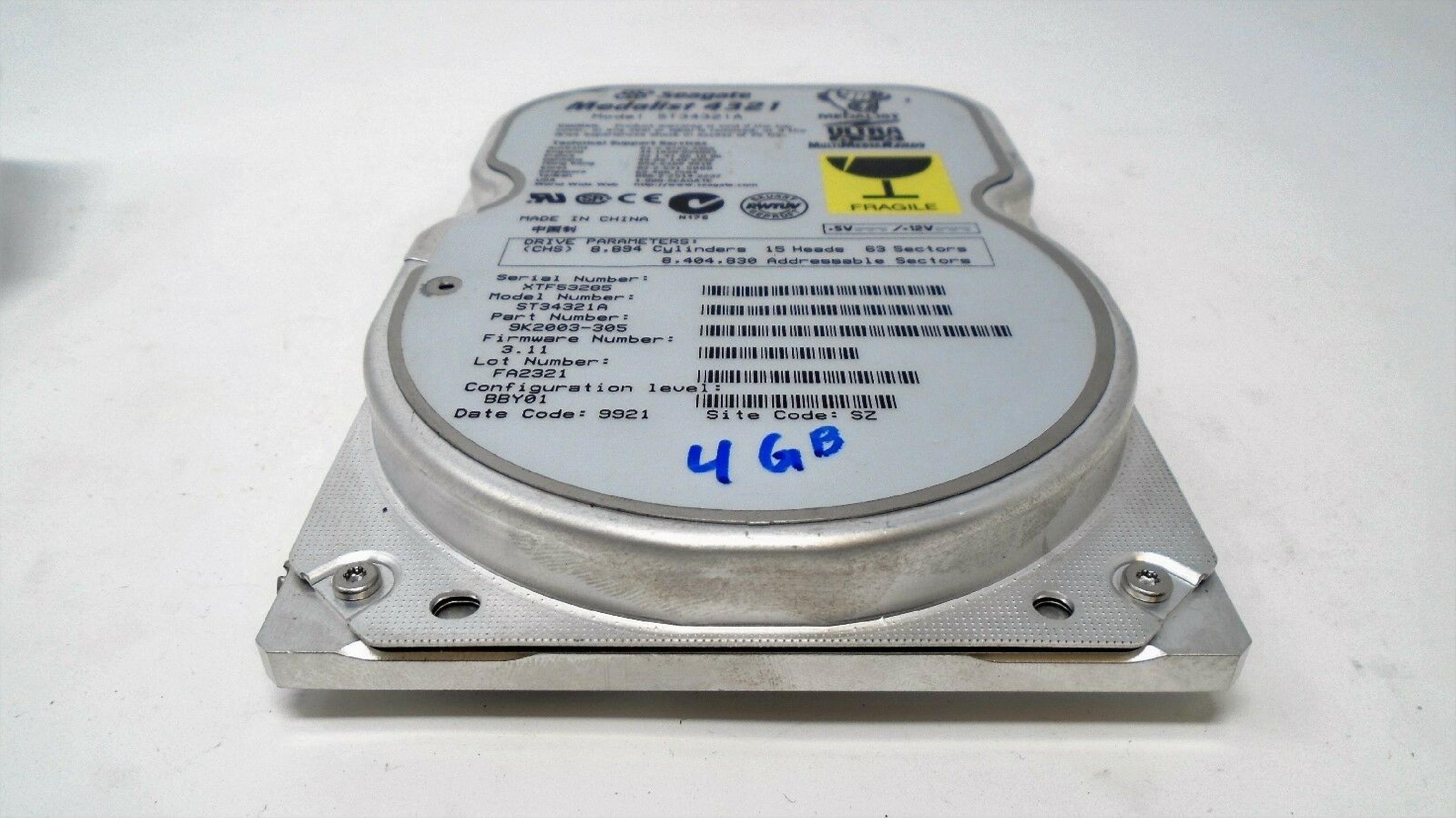 SEAGATE MEDALIST 4321 MEDALIST 4.3G IDE 3.5 DRIVE