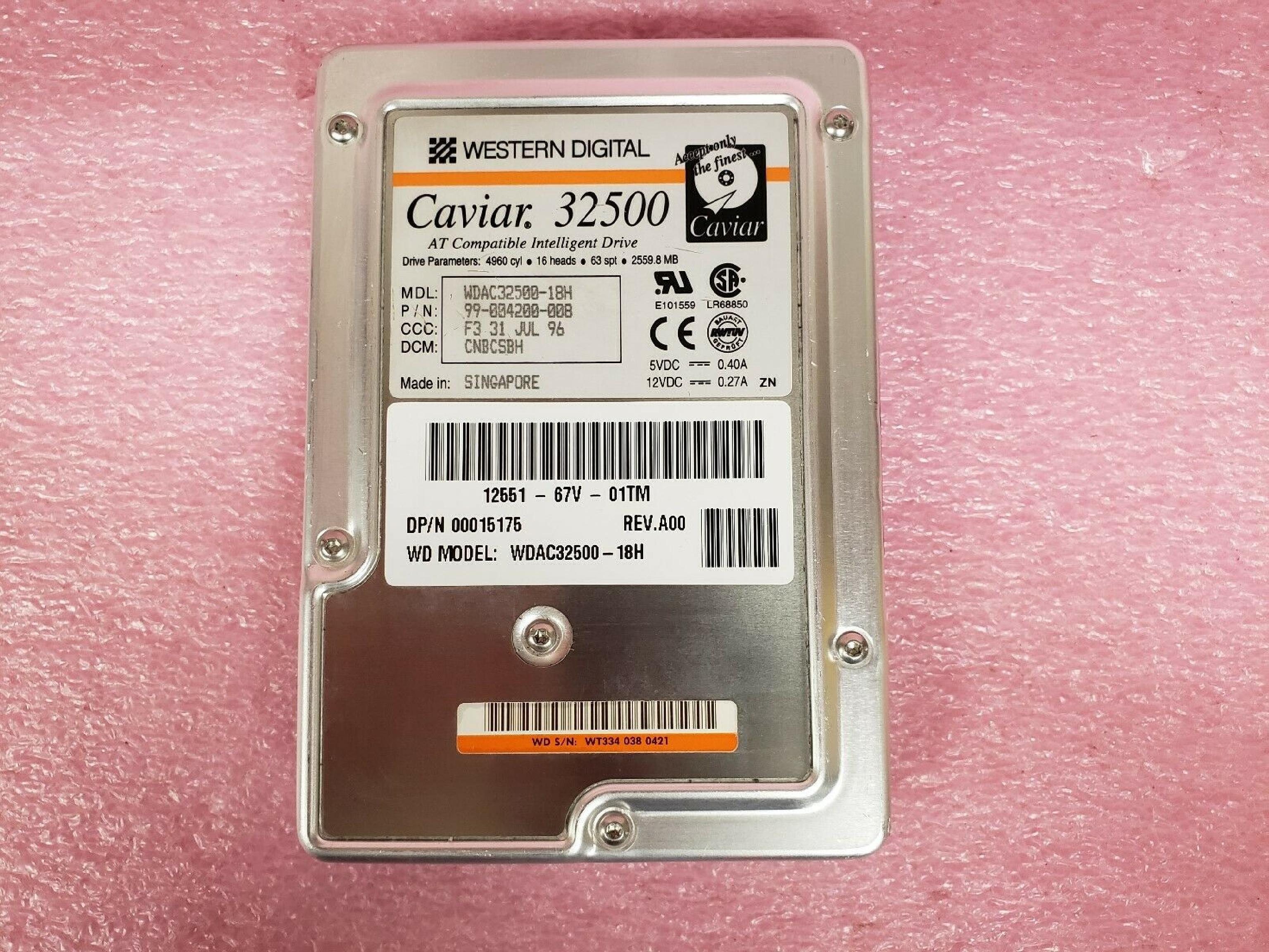 WESTERN DIGITAL / WD 99-004200-000 2.5GB IDE HARD DRIVE