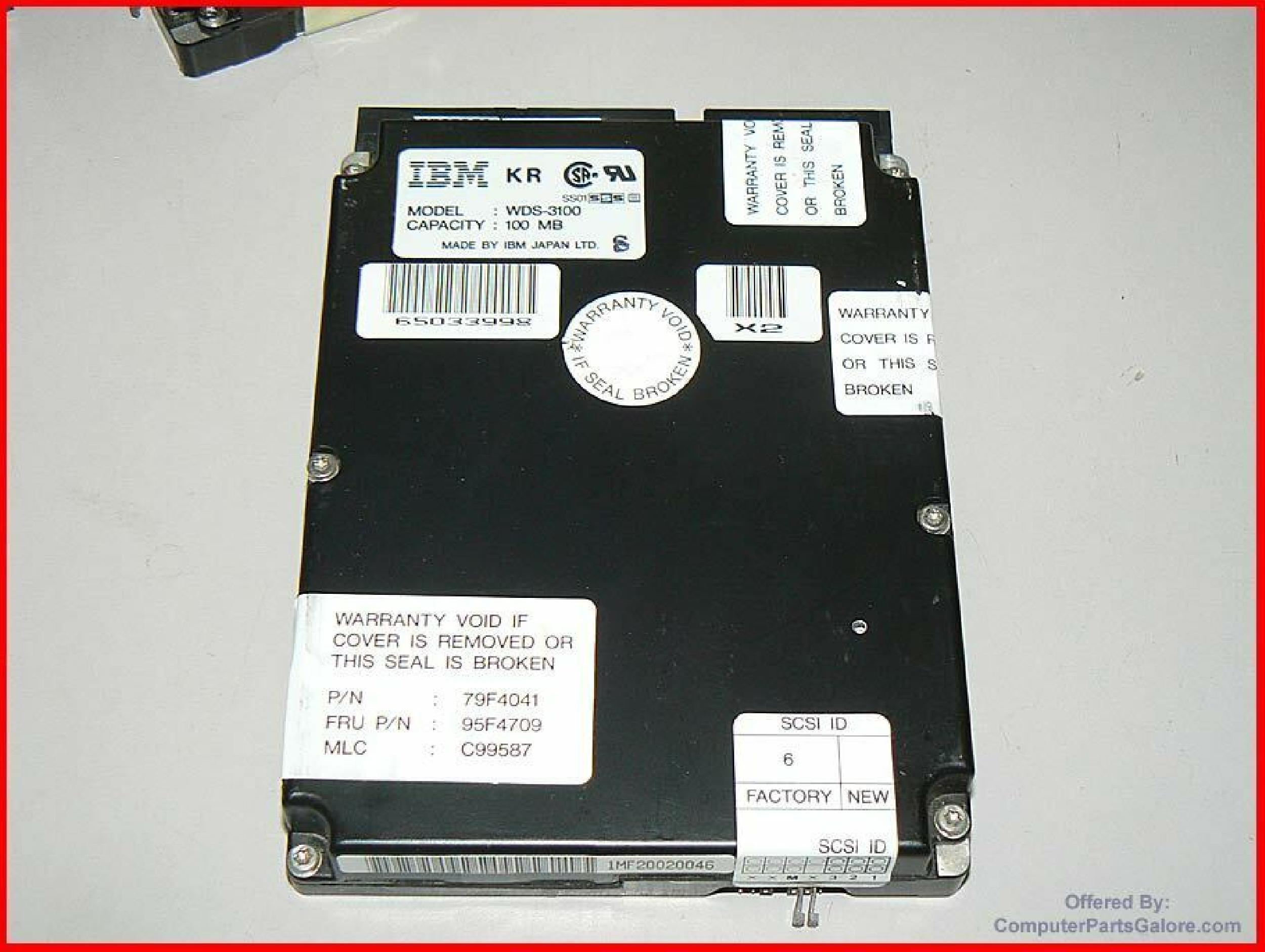 IBM WDS-3100 100MB SCSI 3.5 50 PIN